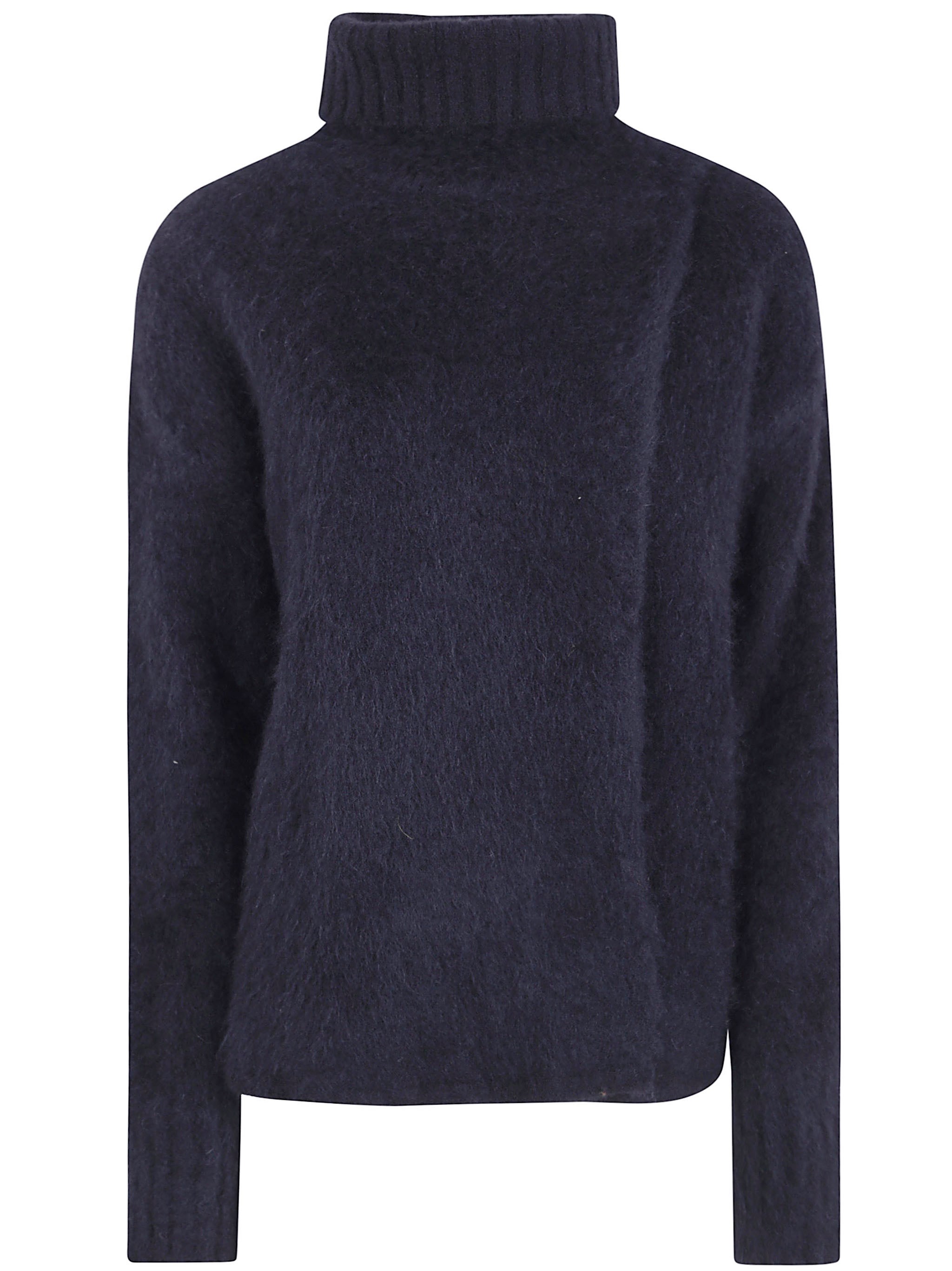 Uma Wang Sweater Highneck "fluffy Wool" In Black