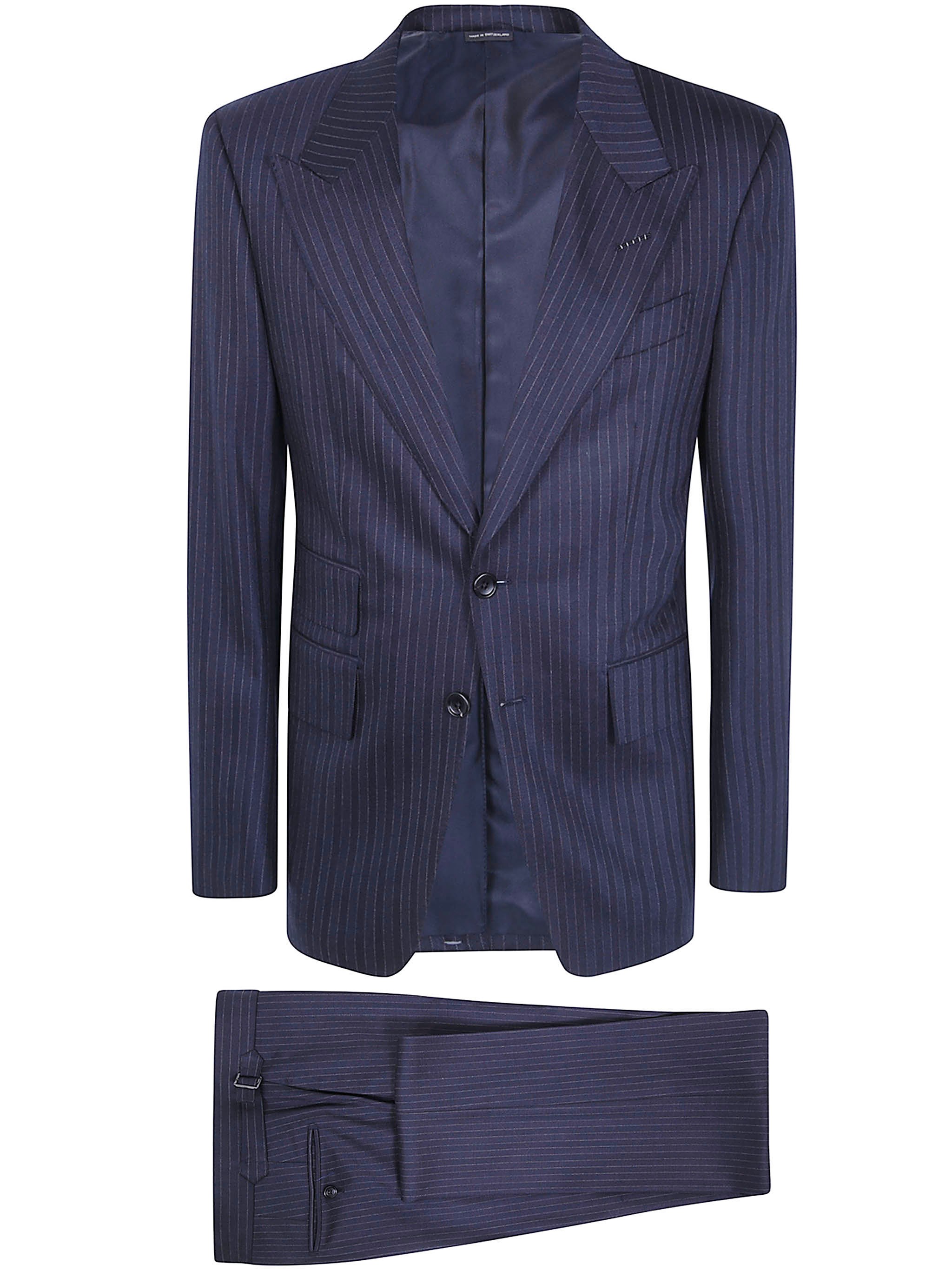 TOM FORD Suit Herringbone Stripe Shelton Suit Fl