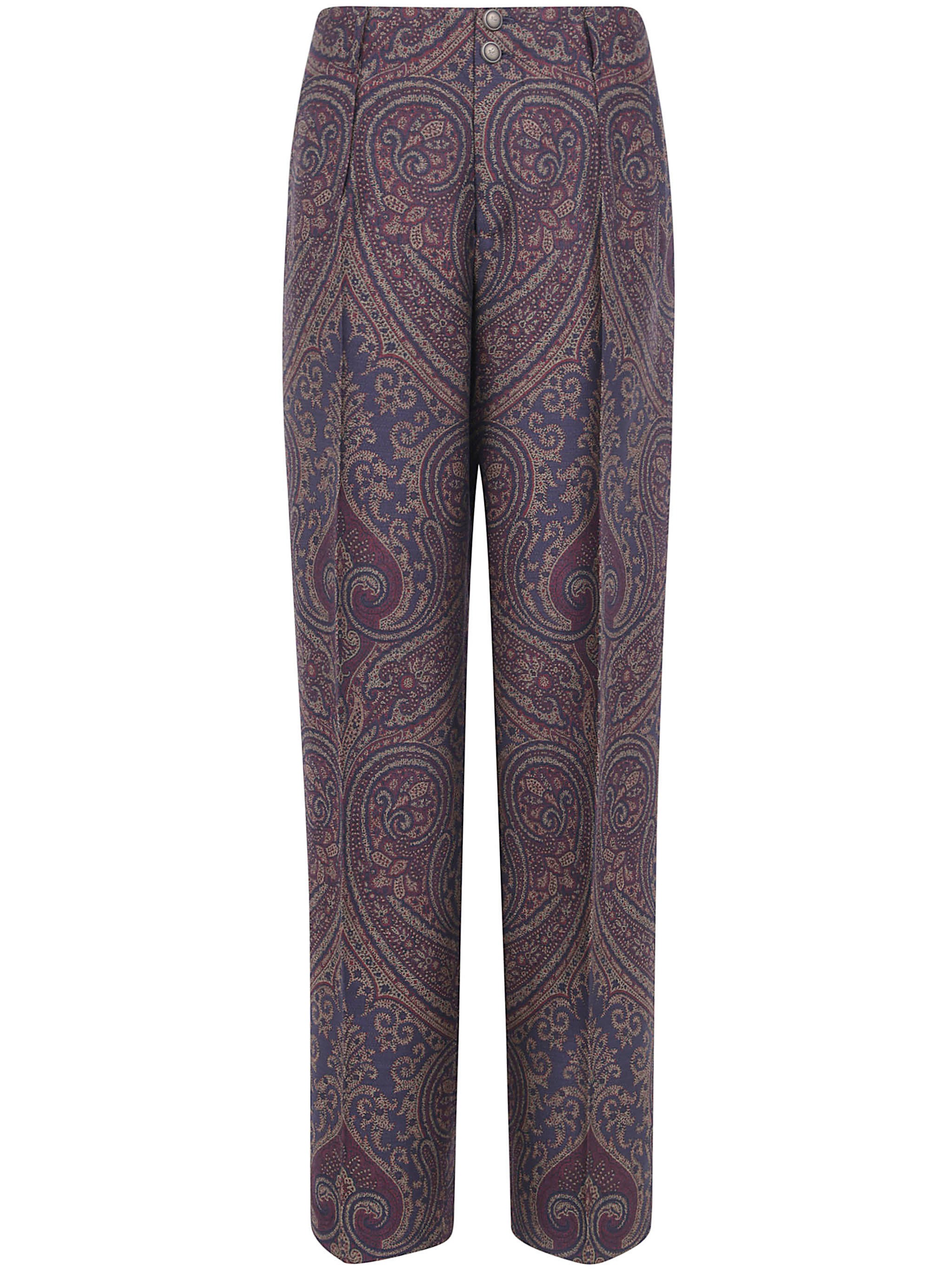 Etro Pants Paisley Print "wrea008899tjb1b" In Red