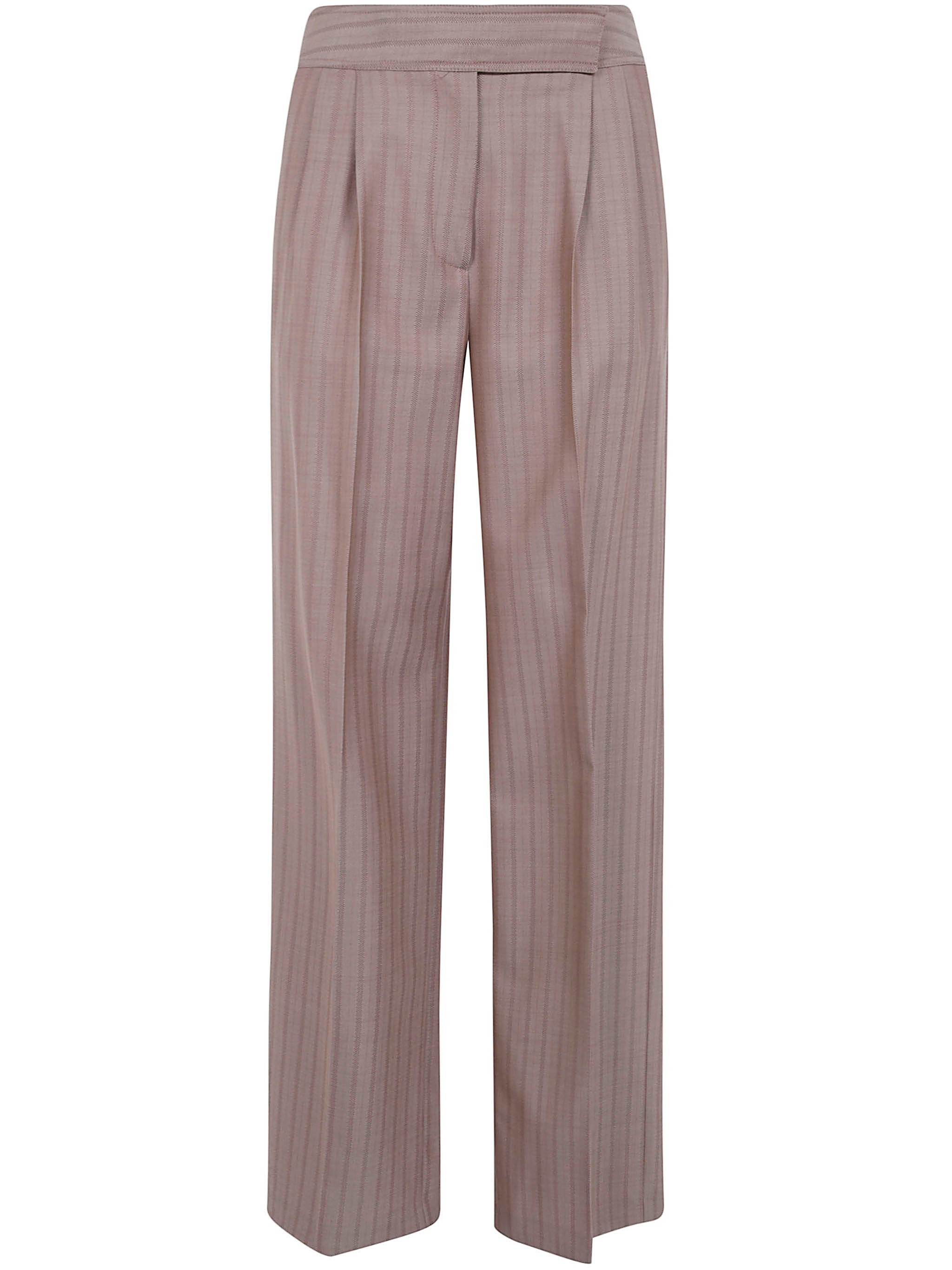 Etro Pants High Waist Wide Leg Trousers In Brown