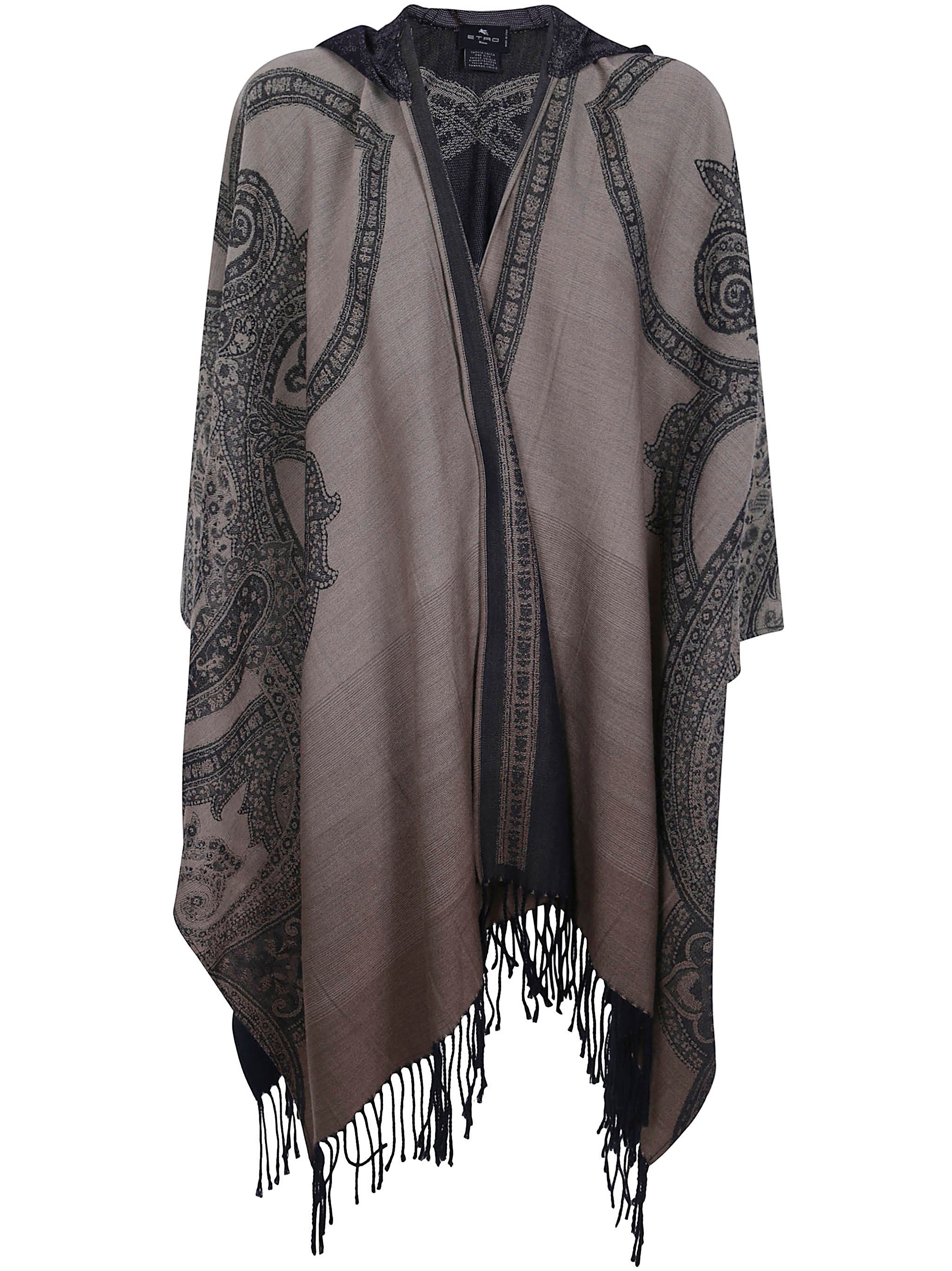 Etro Sweater Wool "cardigan" In Brown