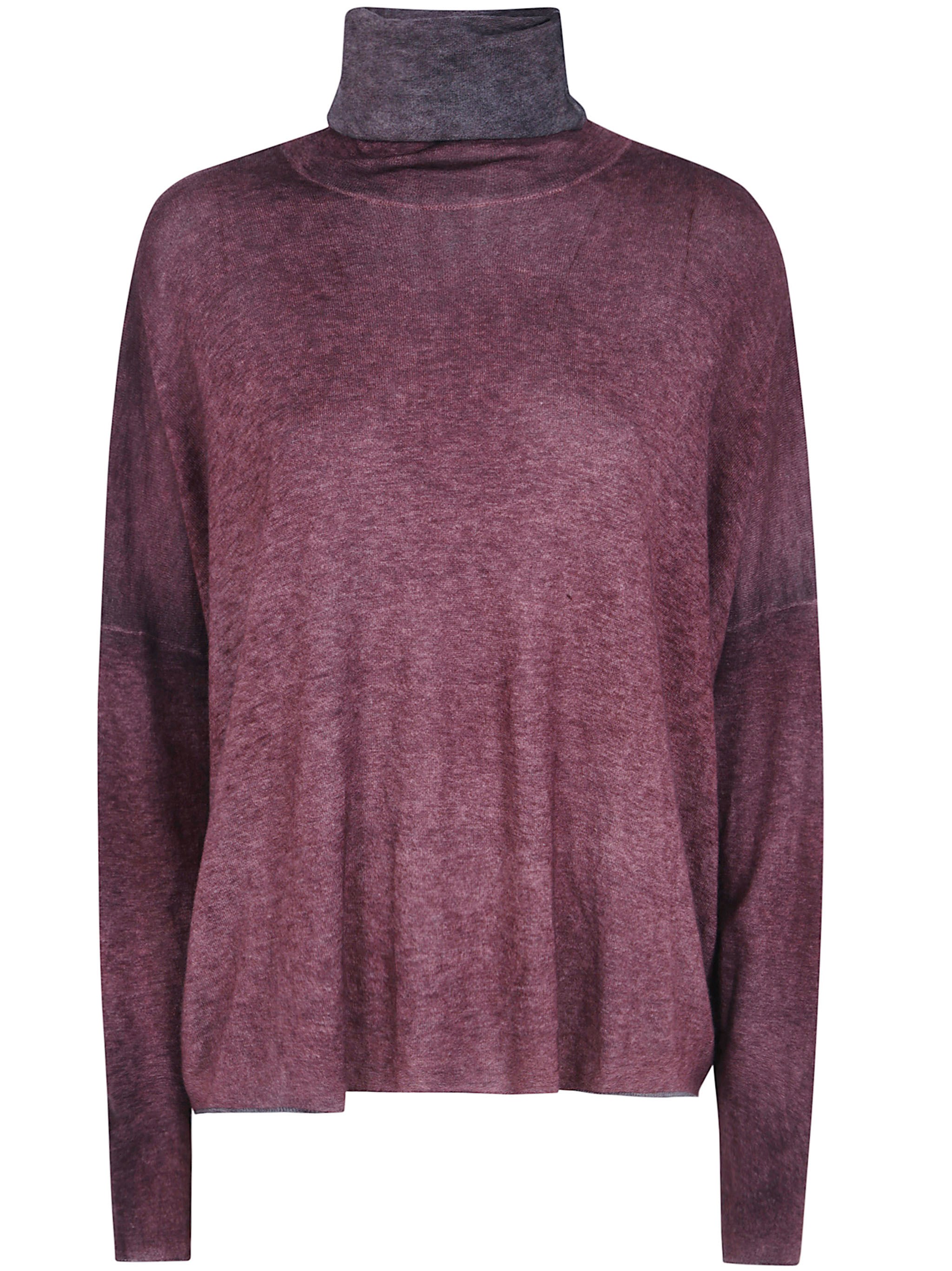 Hand Painted Ultralight Cashmere Wool High Neck Pull Sweater