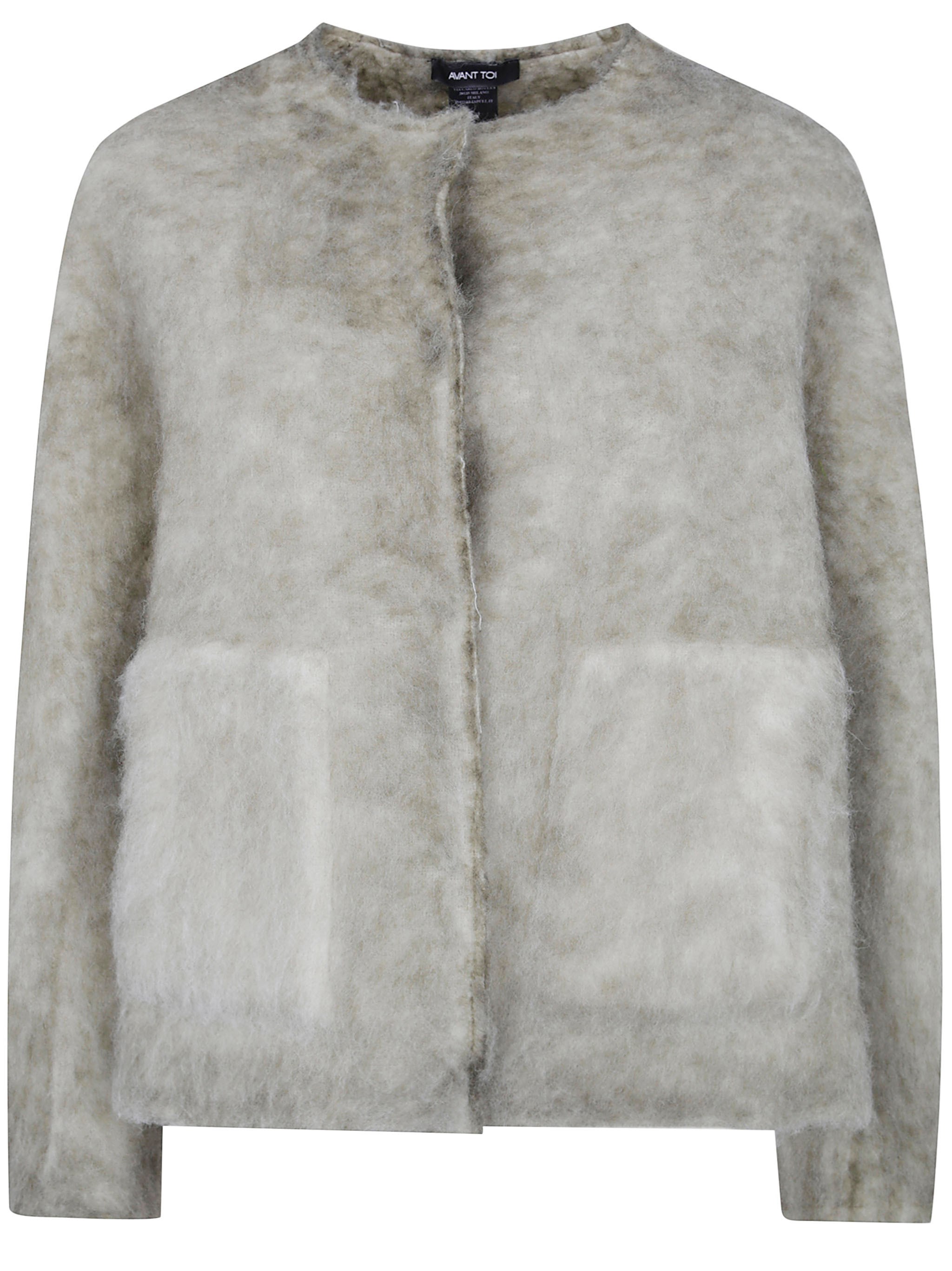 Avant Toi Jacket Hand Painted Alpaca Round Neck In Green