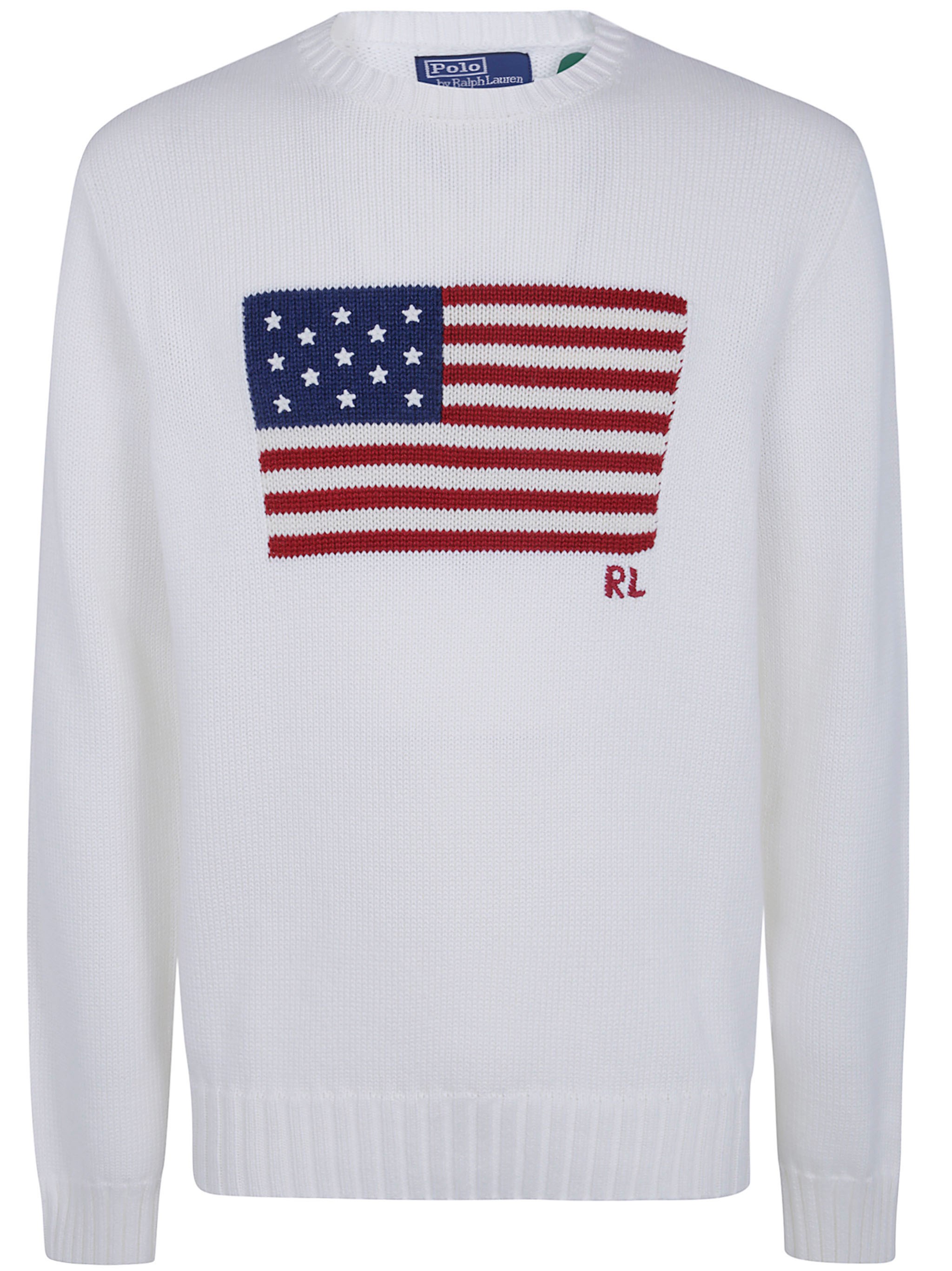 POLO RALPH LAUREN Sweater Long Sleeve "Flag Embroidered Pullover"