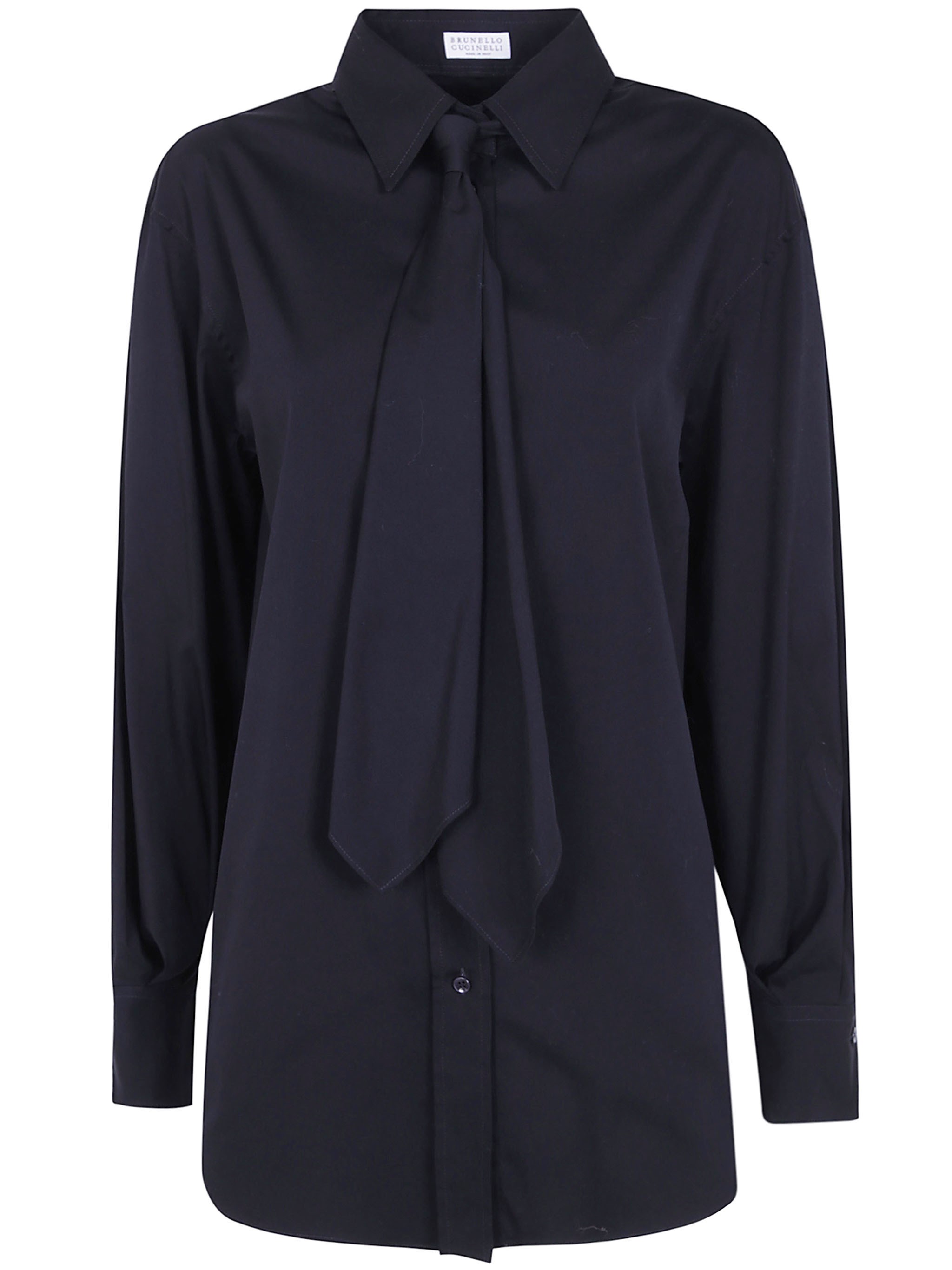 Brunello Cucinelli Shirt Cotton Black "ribbon Cotton Shirt"