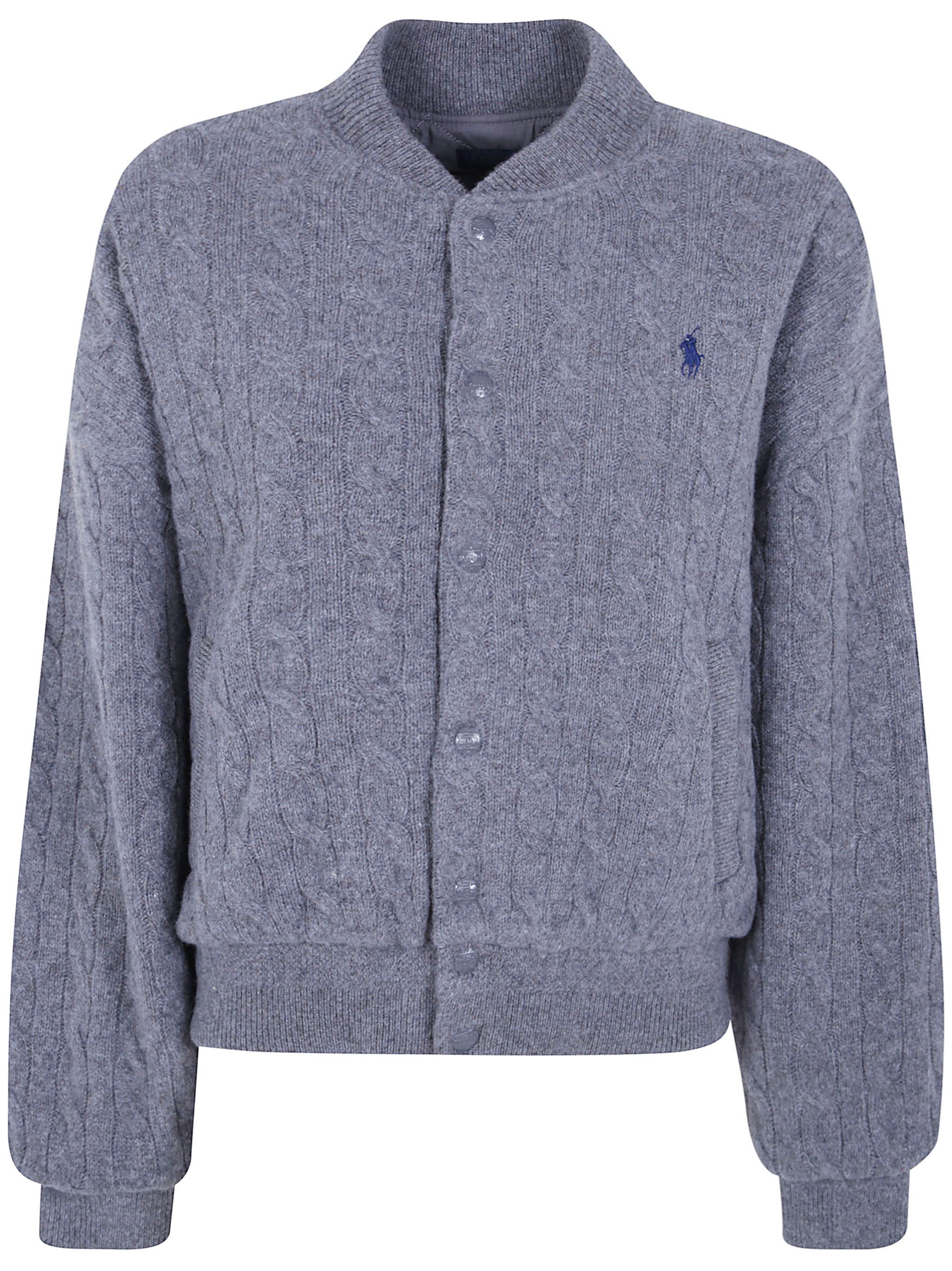Polo Ralph Lauren Sweater Bomber Coat In Gray