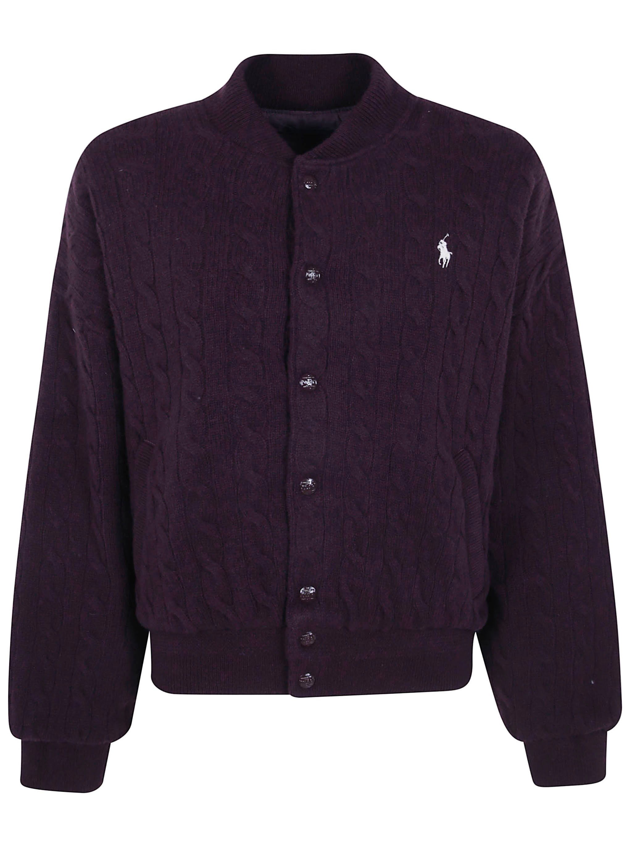 Polo Ralph Lauren Sweater Bomber Coat In Pink