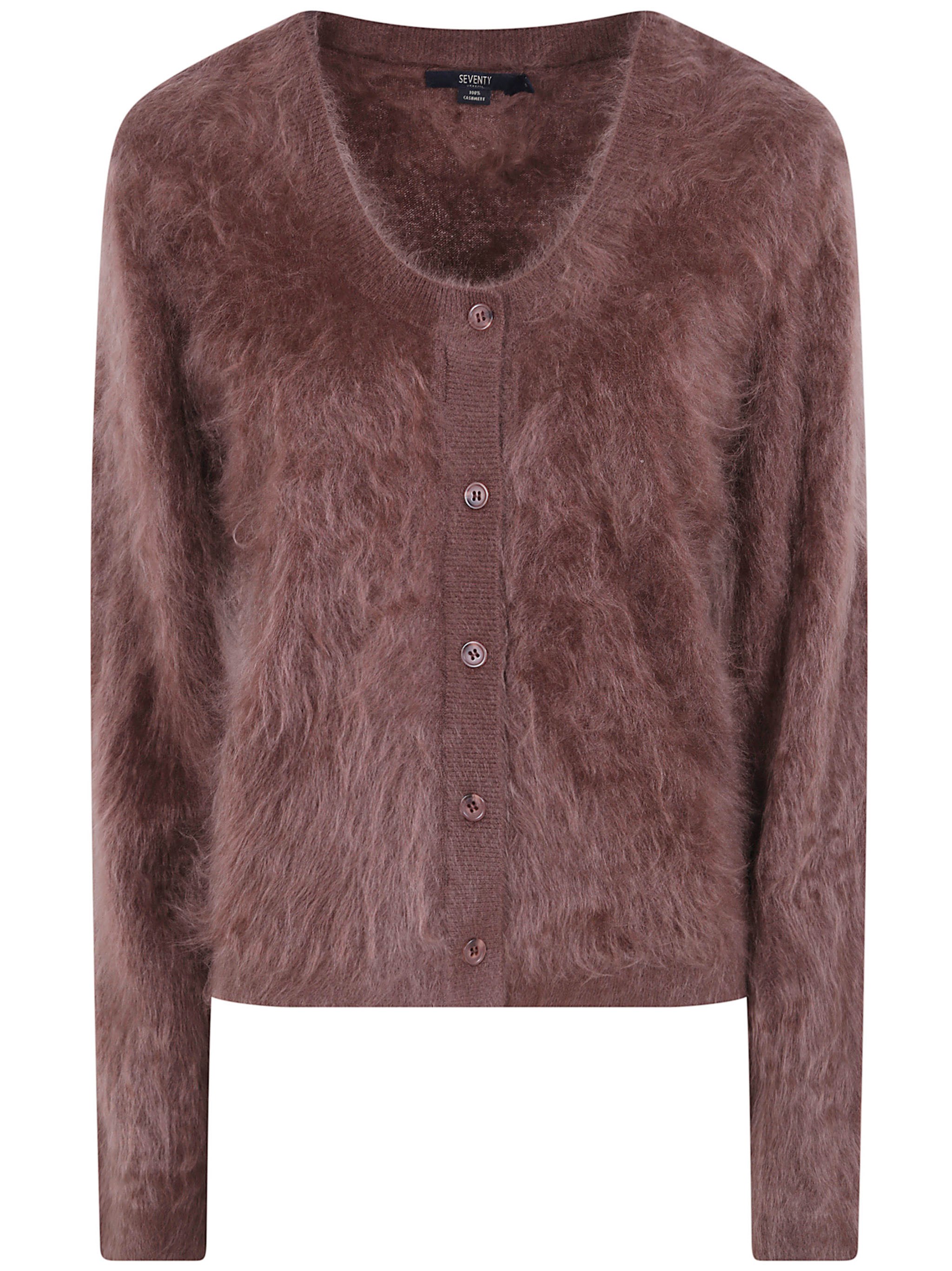 Seventy Sweater Cashmere "cardigan" In Brown