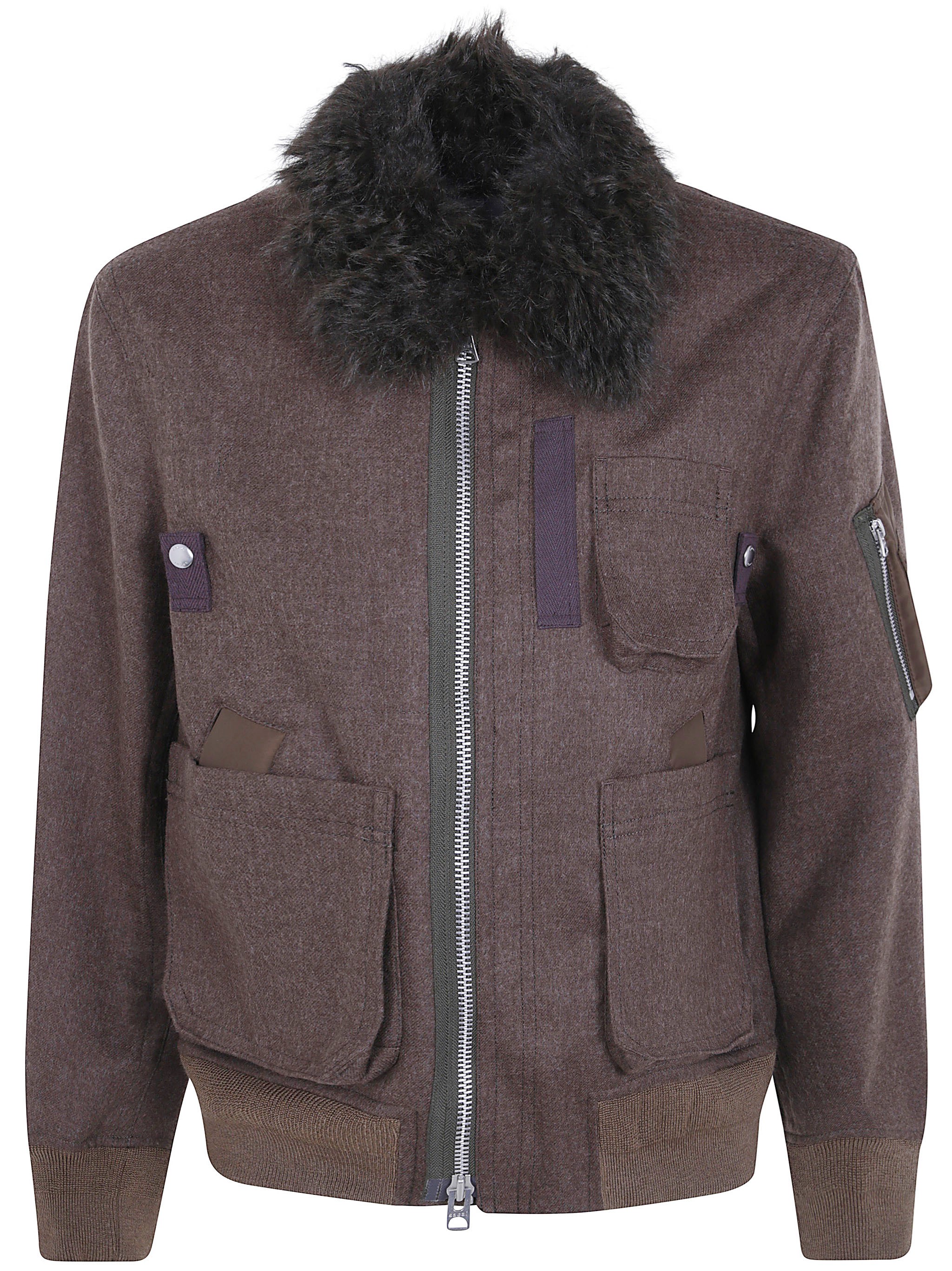 Sacai Jacket Wool Melton Blouson