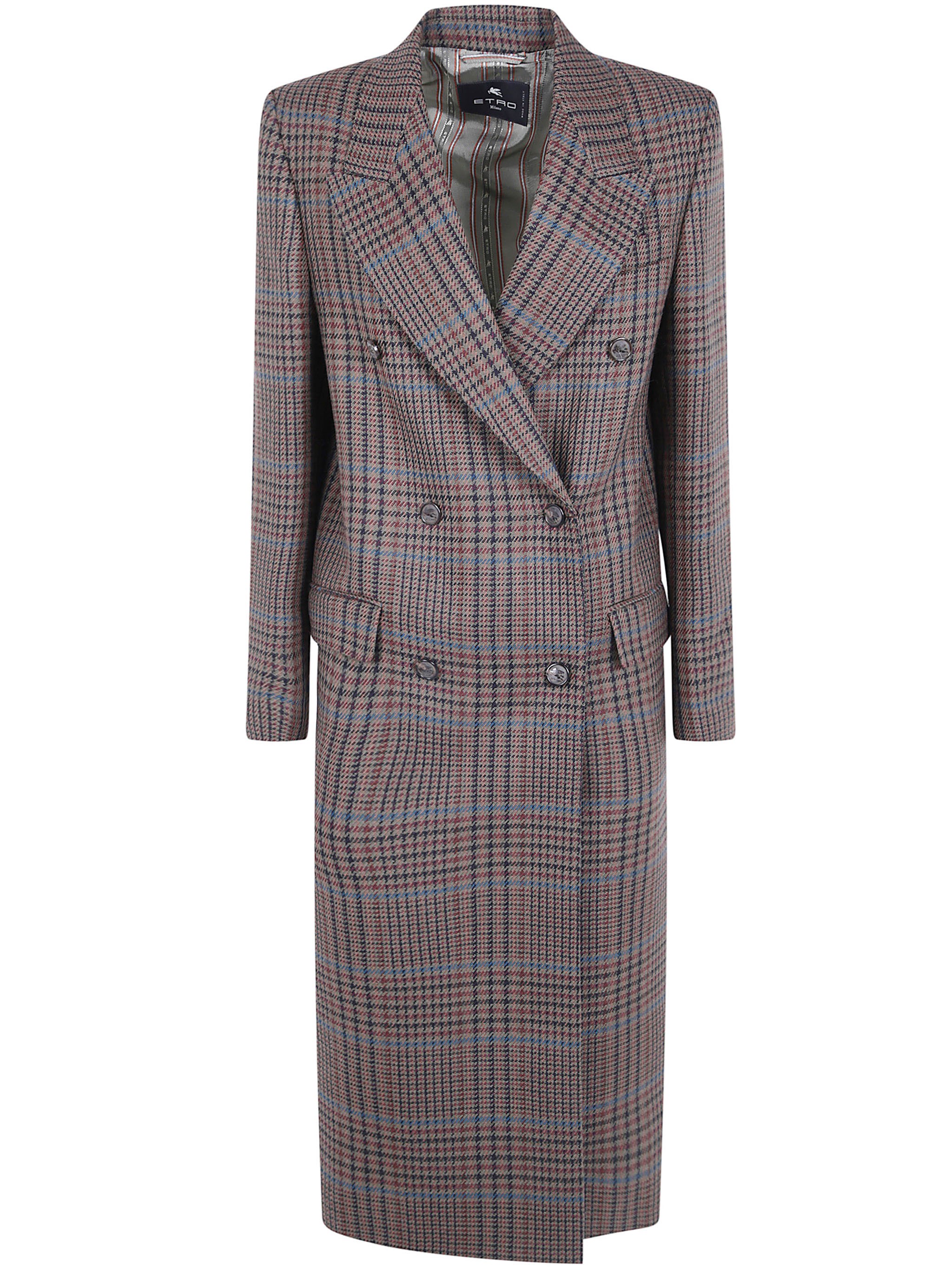 ETRO Coat Long Double Breasted “Wraa003299tq218 S9890”
