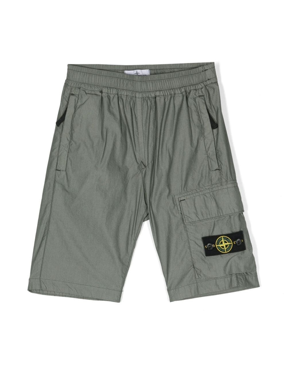 Stone Island Compass-motif Shorts In Green