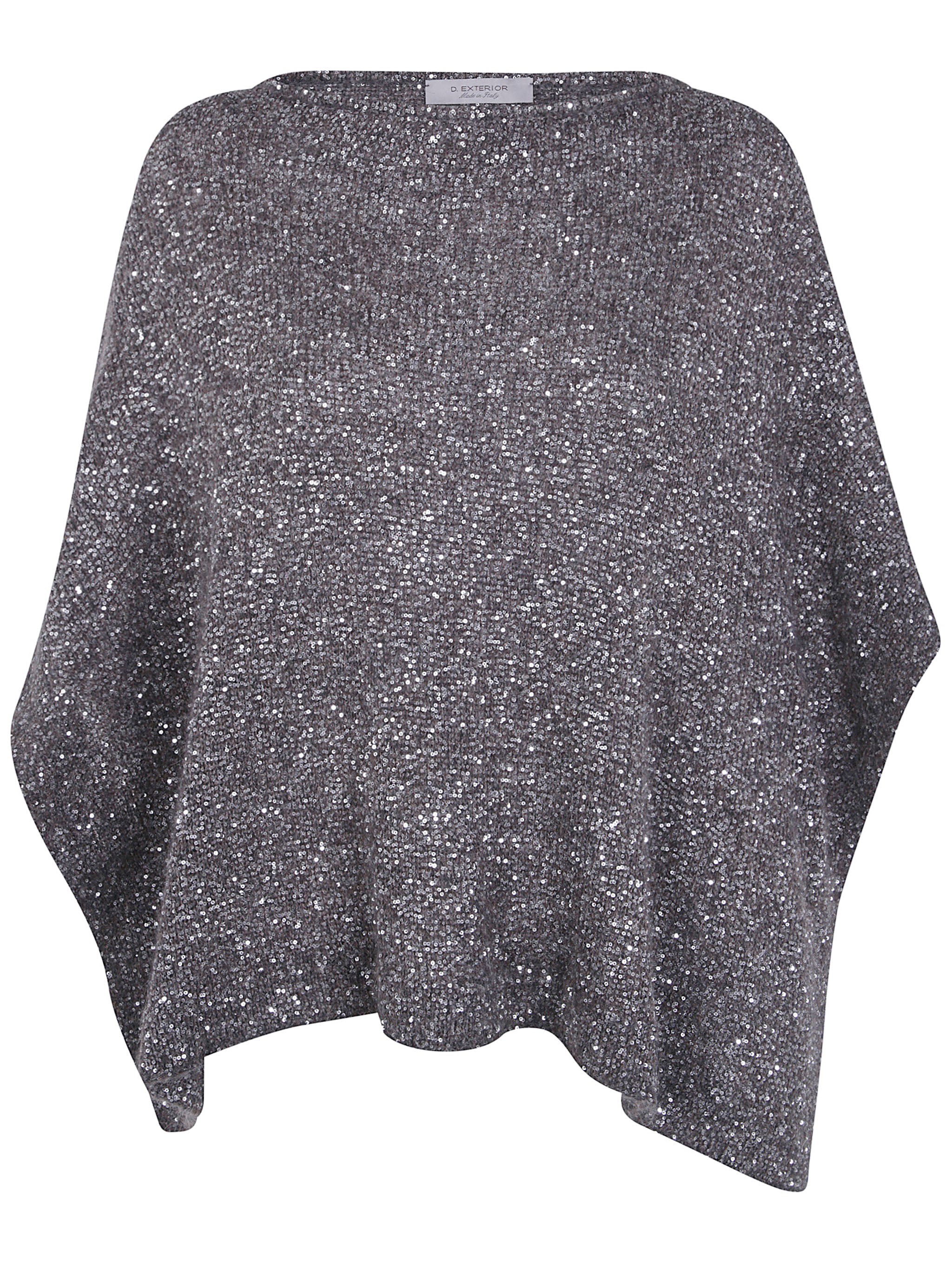D. EXTERIOR Sweater Soft Alpaca Crystals Cape
