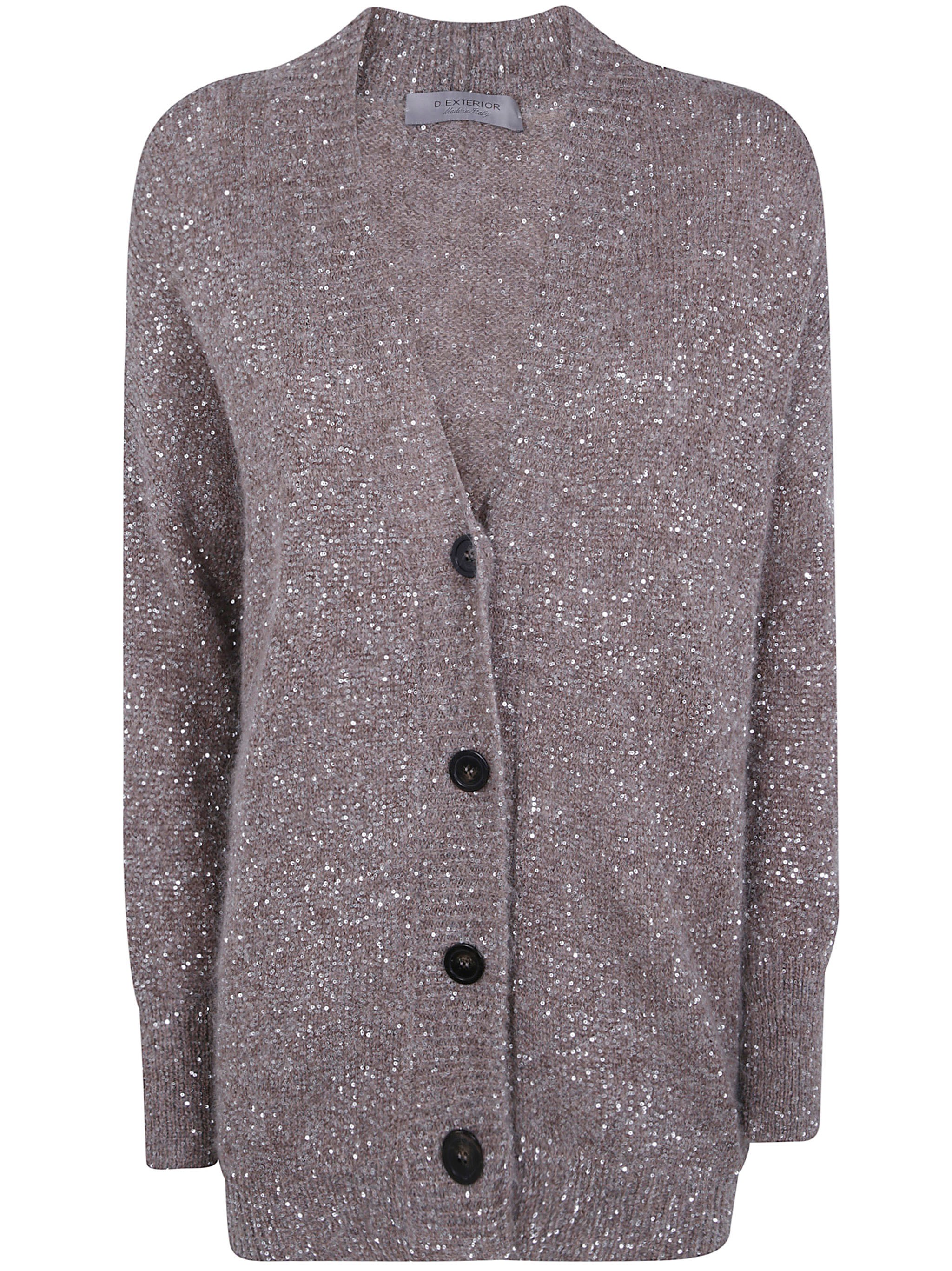 D. EXTERIOR Sweater Button Front “Soft Alpaca Crystals Cardigan”