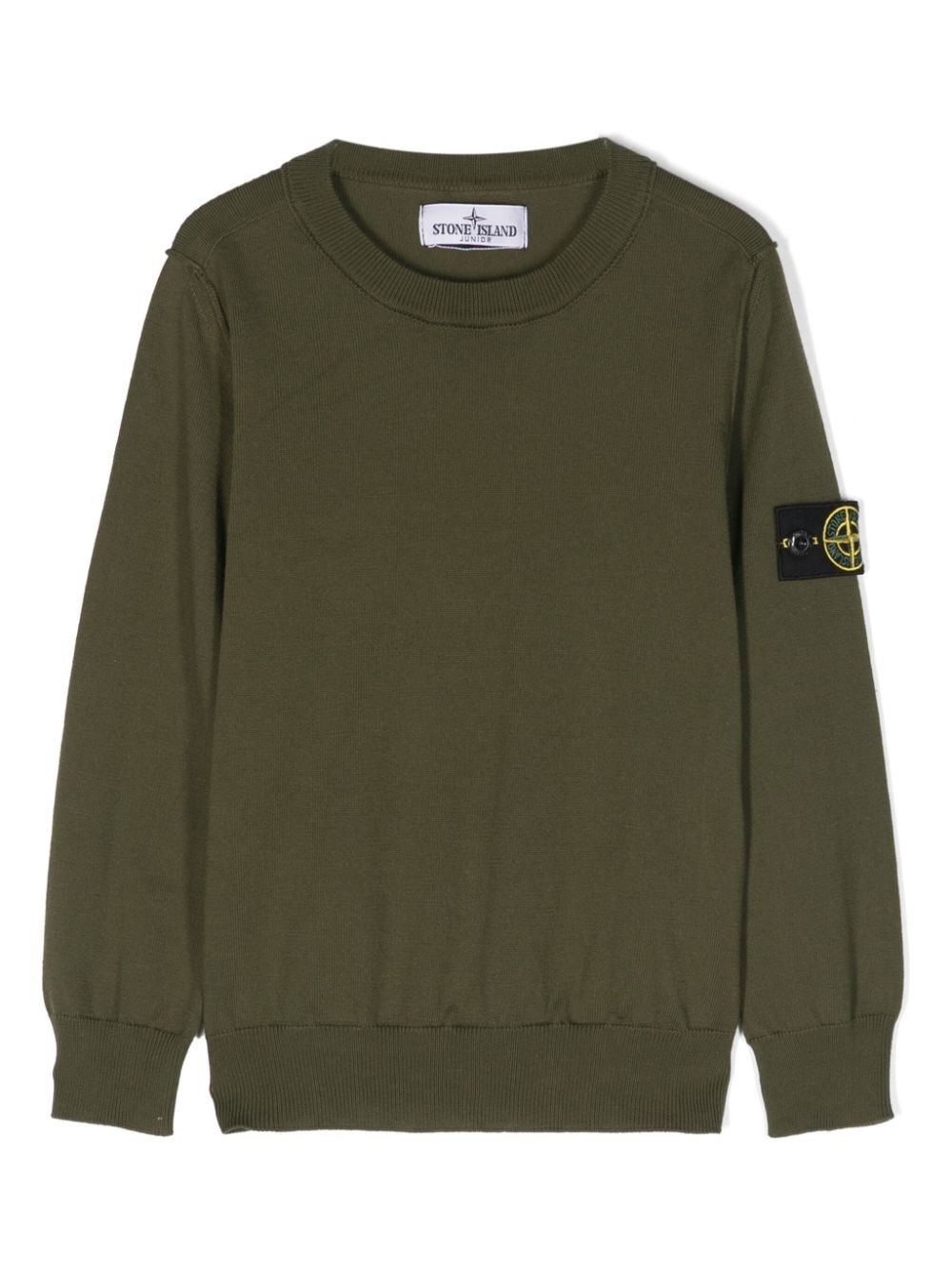 Stone Island Compass-badge Cotton Jumper In Green