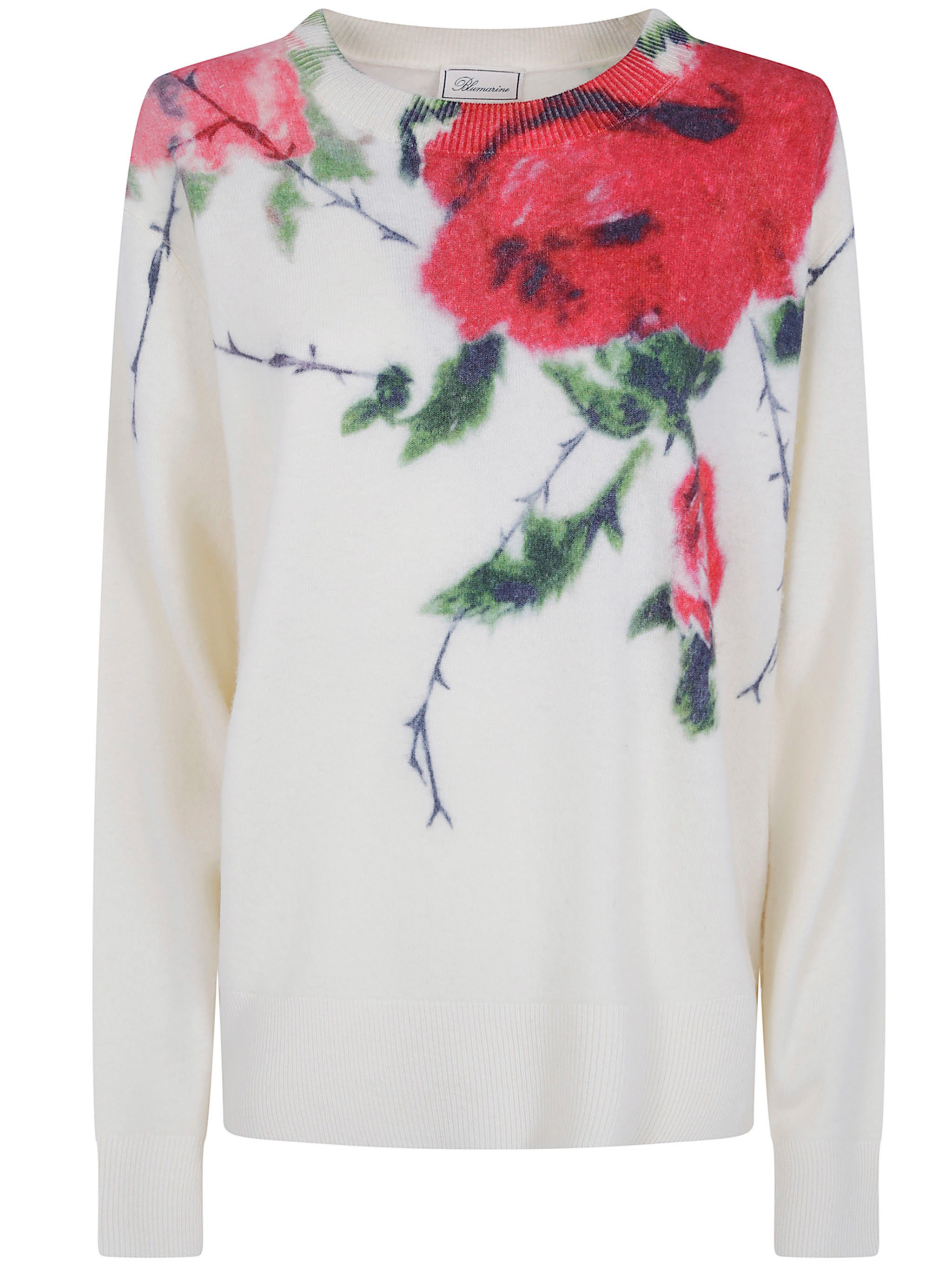 Wool Cashmere "Rose Print" Sweater