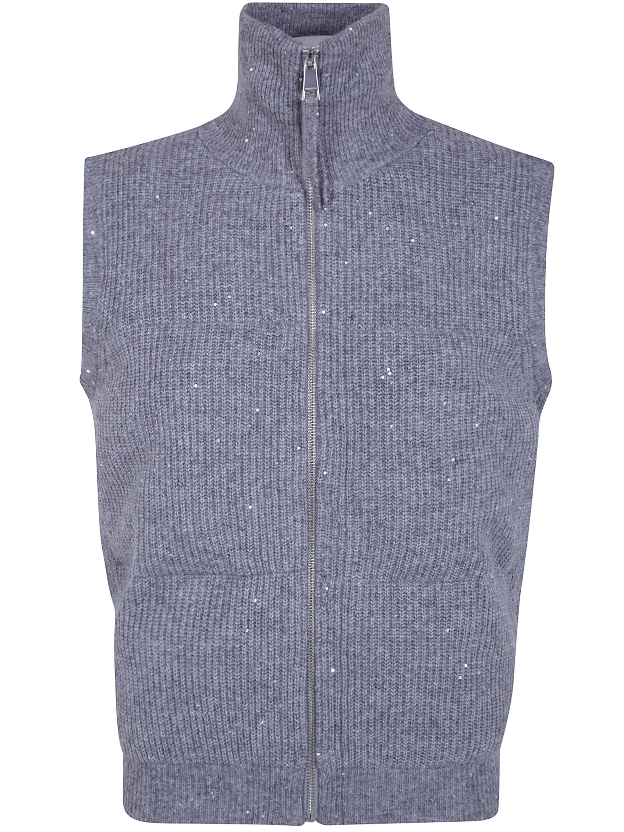 SEVENTY Sweater Vest Zipped “Zipped Gilet With Pailletes”