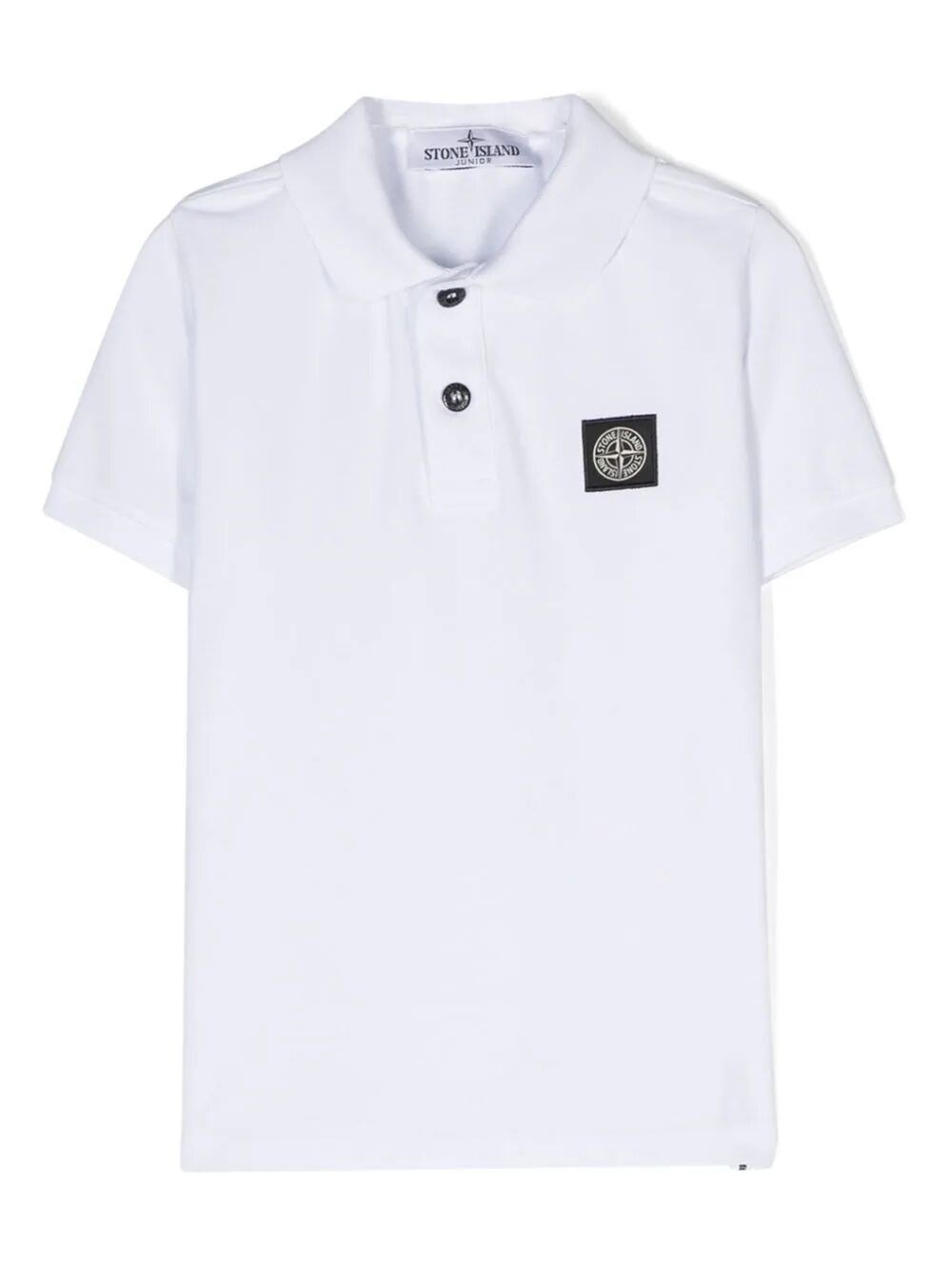 Stone Island Compass Cotton Polo Shirt In White