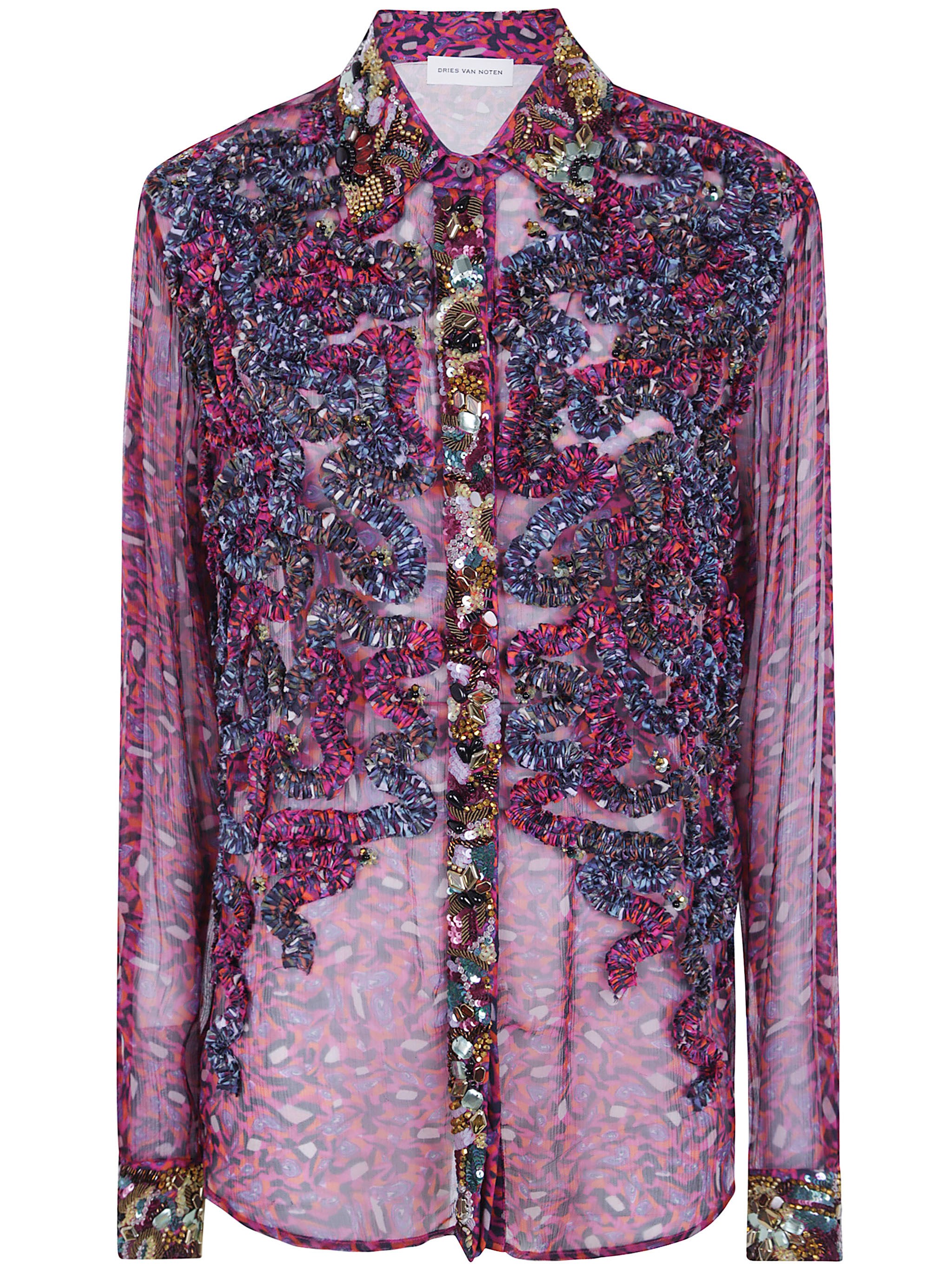 Dries Van Noten Shirt Floral Chiffon "Chevy"