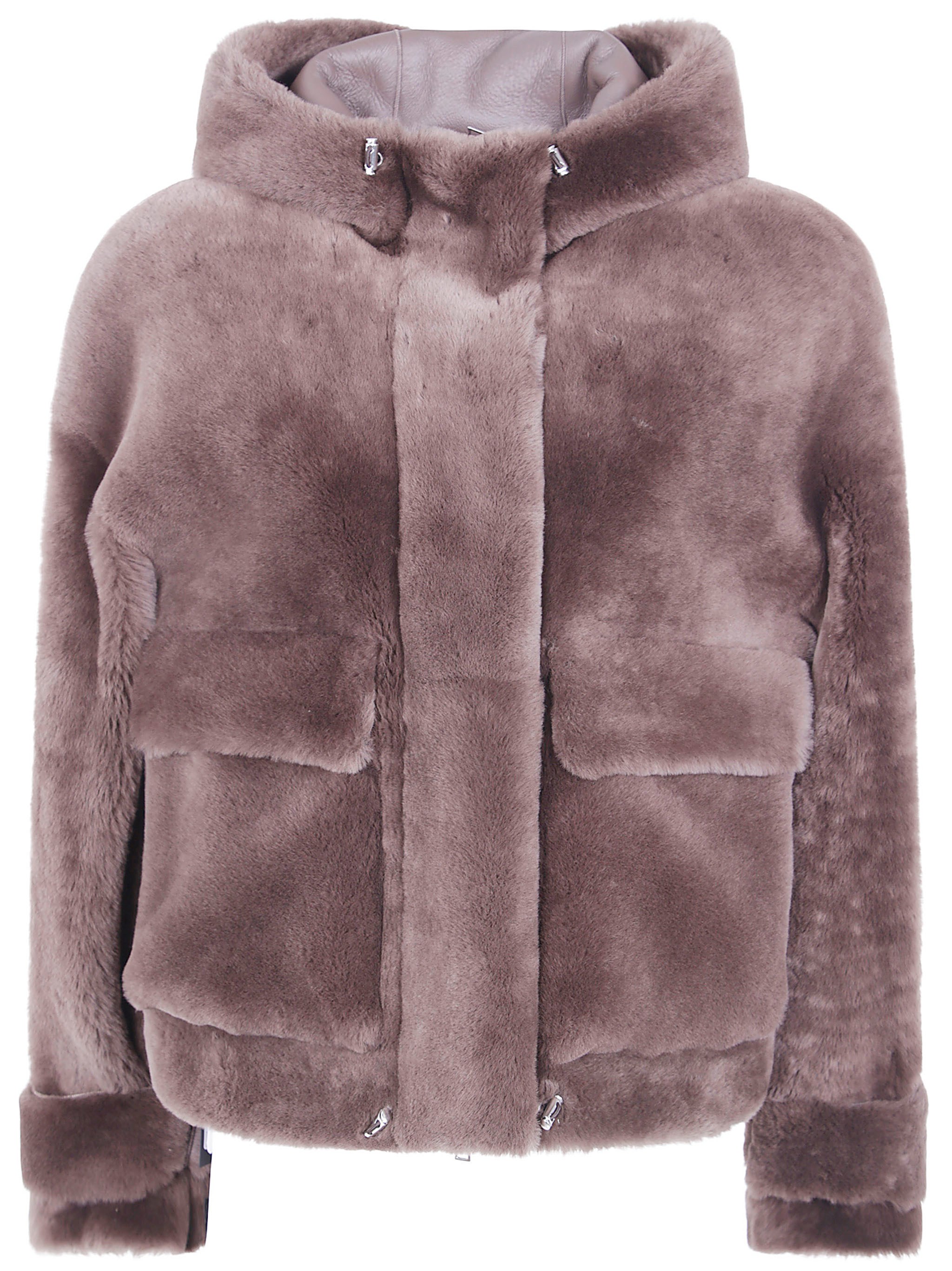 BLANCHA Jacket Hooded “Straight Merino Shearling Jacket”