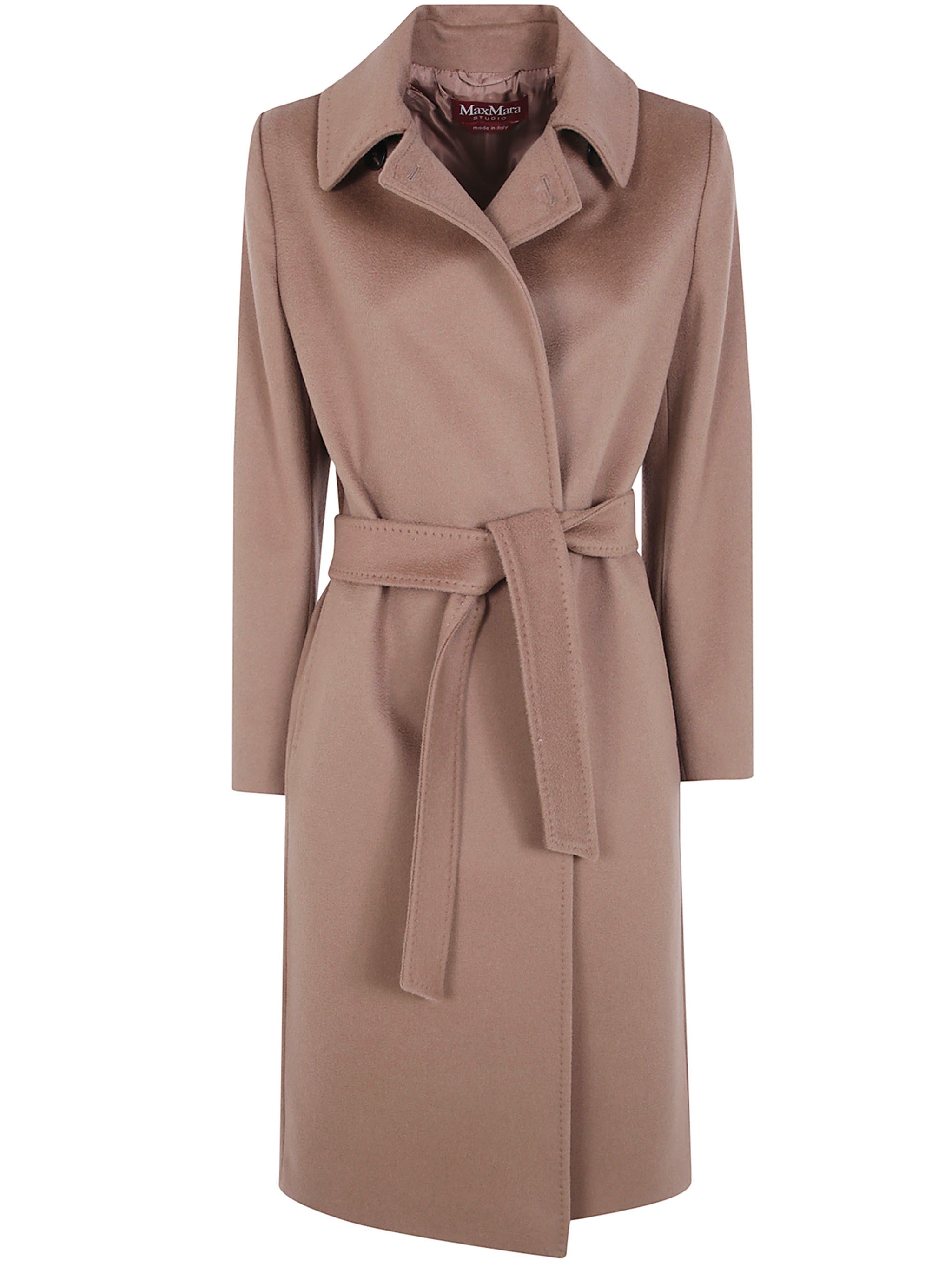 Max Mara Coat Wool 100% Virgin Wool "b Collag" In Brown
