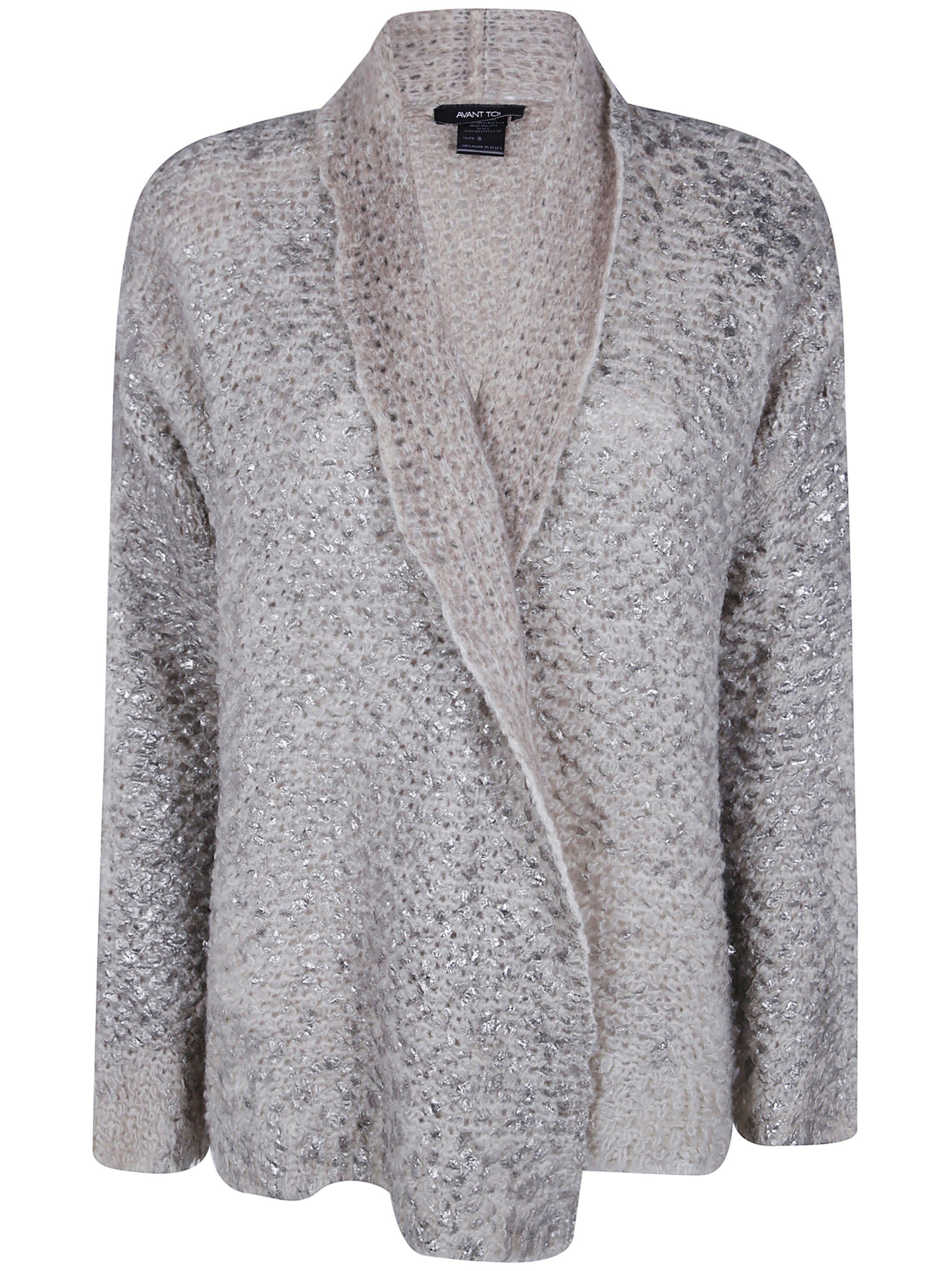 AVANT TOI Sweater Furry Stitch Open Cardigan “Hand Painted Cashmere An