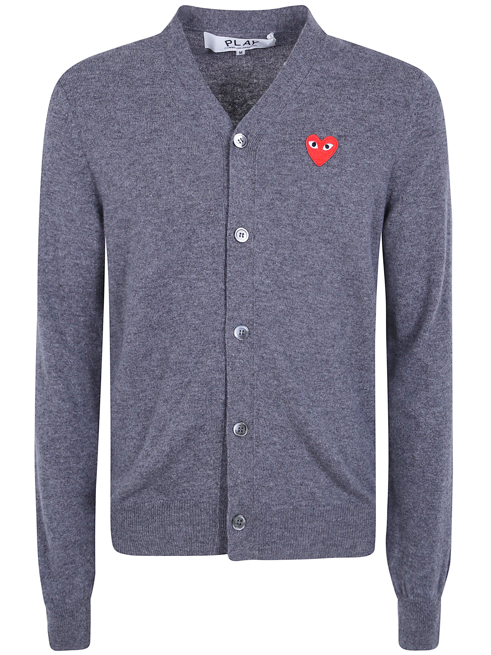 COMME DES GARCONS PLAY Sweater V-Neck “Red Emblem Knit”