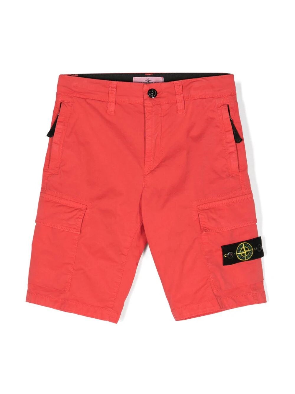 Stone Island Junior Compass-badge Cargo Shorts In Yellow