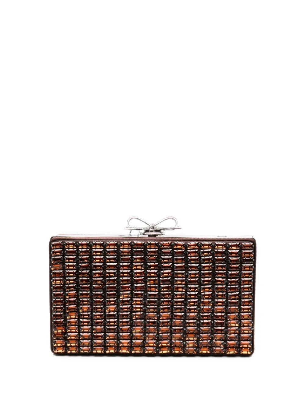 SELF-PORTRAIT Pochette Crystal Brown “Chaimail Clutch Bag”