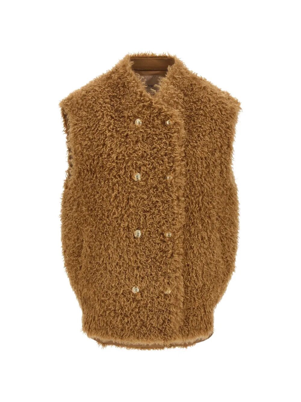 Twinset Gilet Faux Fur "tobacco Brown"