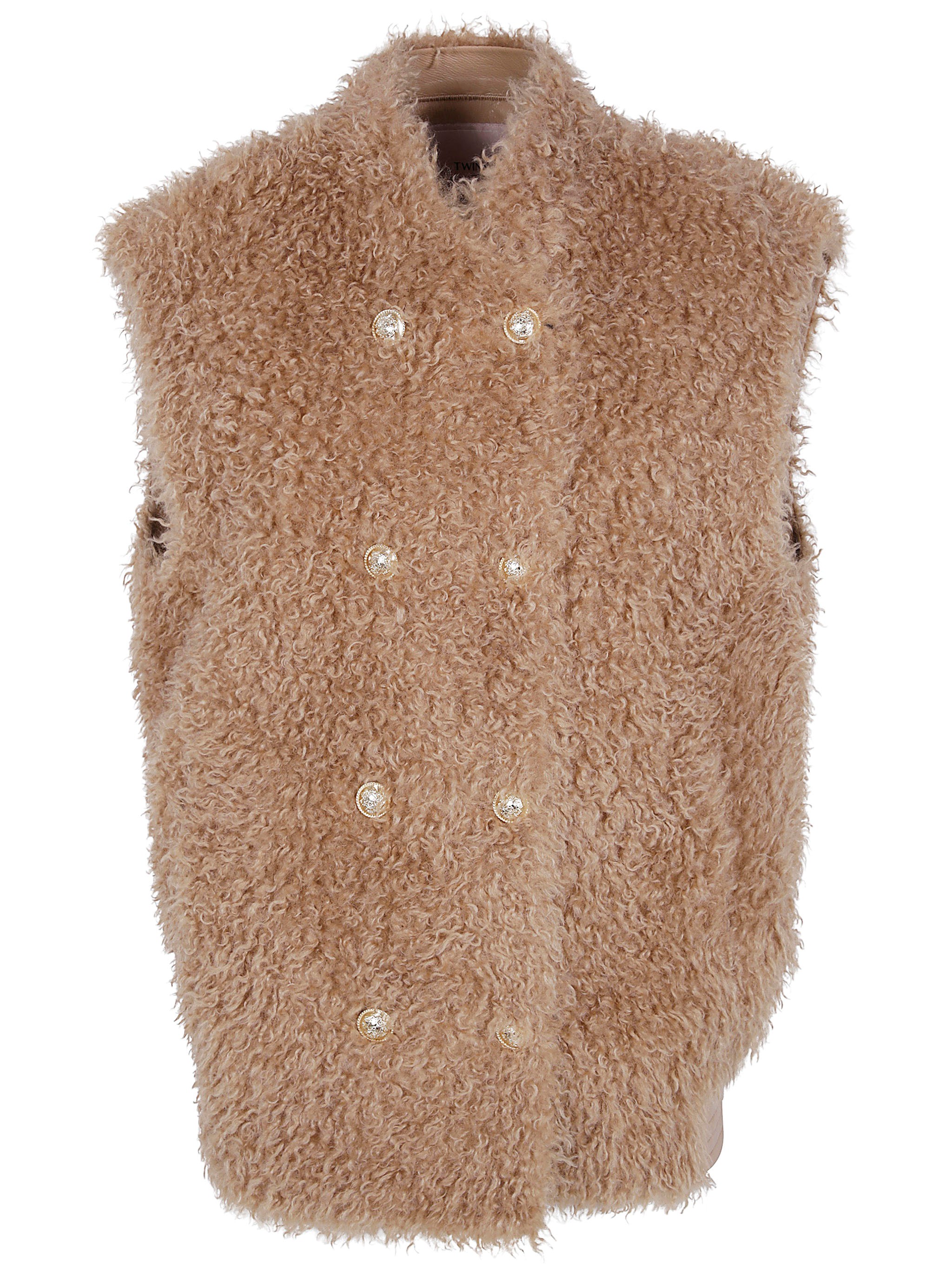 TWINSET Gilet Faux Fur “Tobacco Brown”