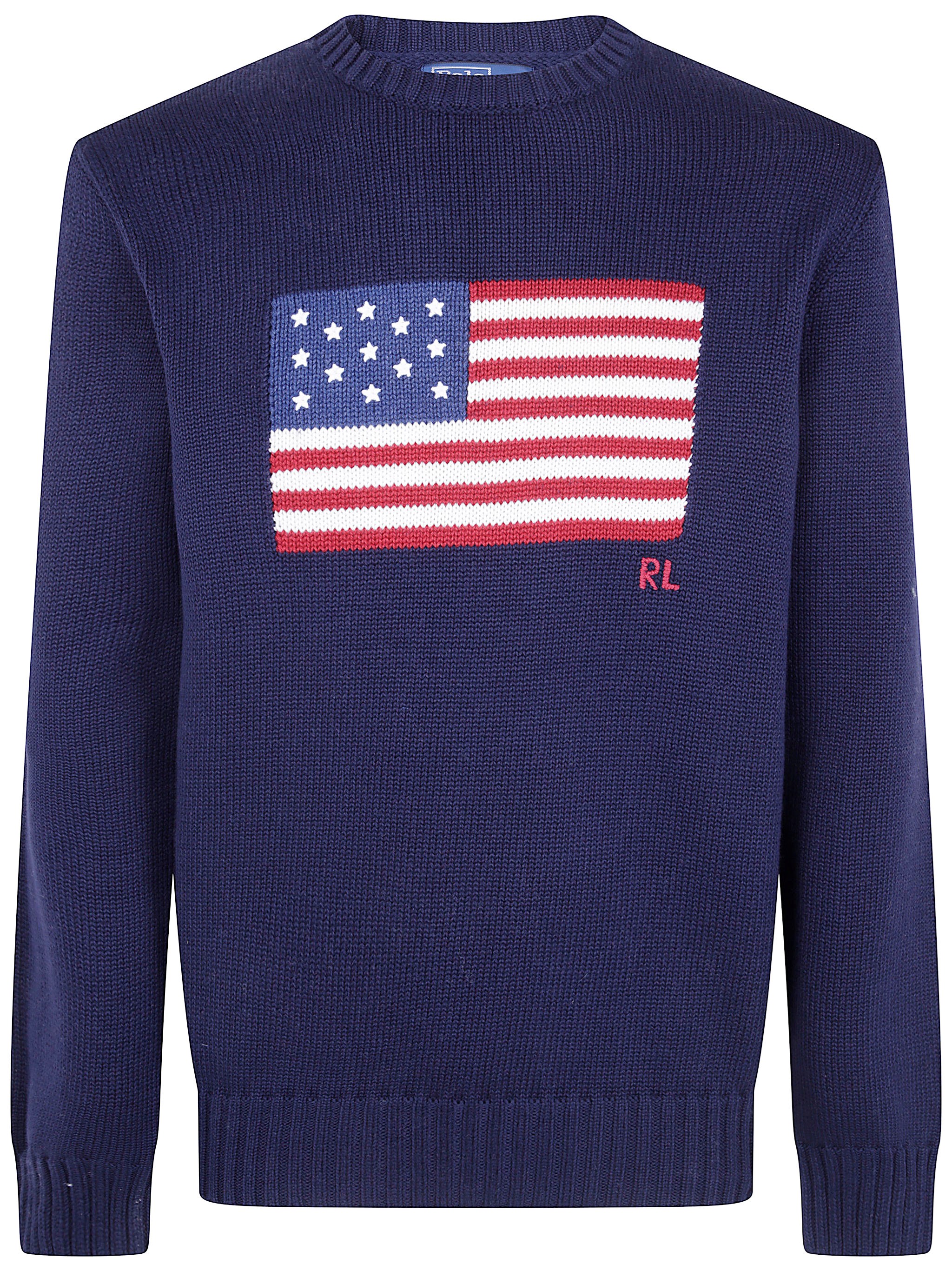 POLO RALPH LAUREN Sweater Embroidered "Flag Embroidered Long Sleeve Pu