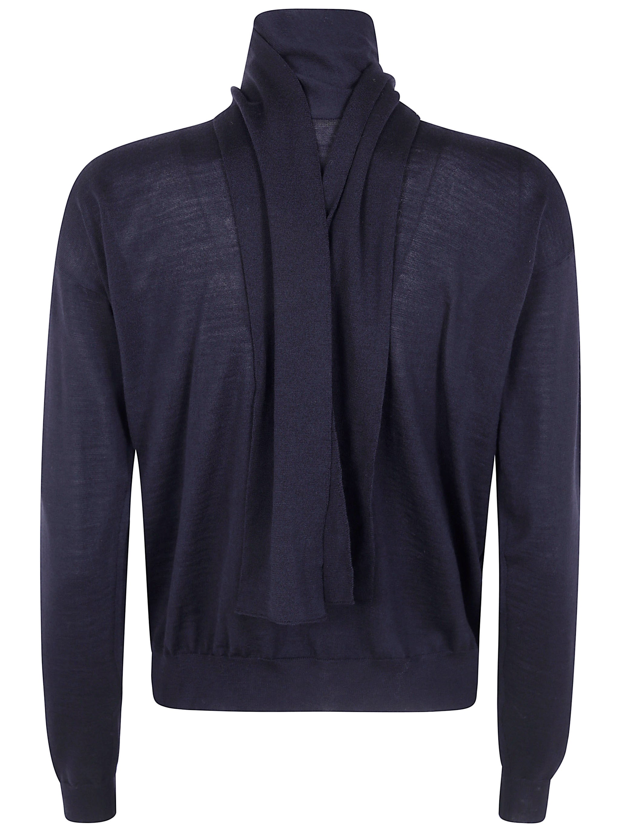 NUUR Sweater V Neck “Scarf V Neck Sweater”