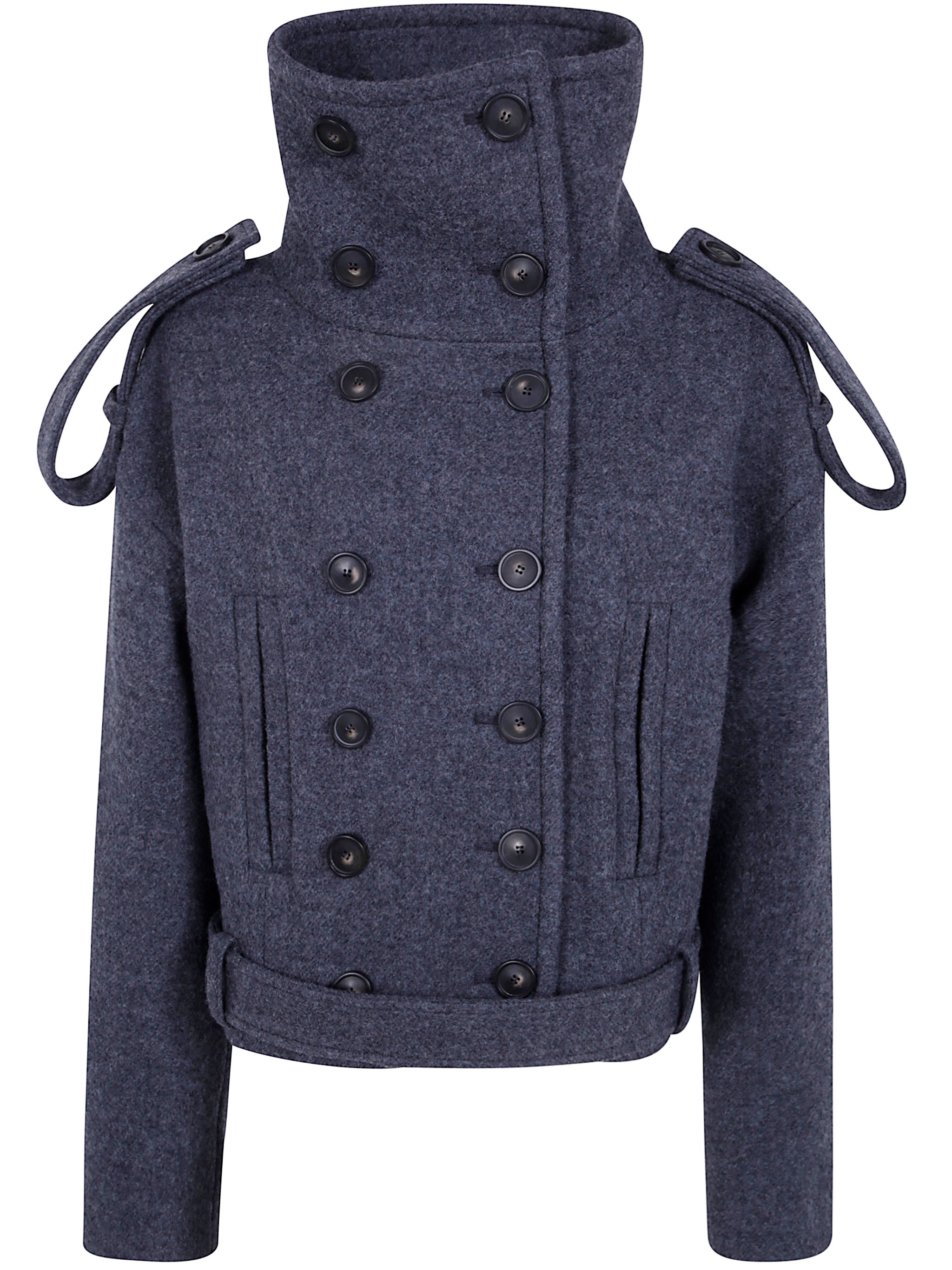 SEVEN FOR ALL MANKIND Coat Double Breasted High Neck