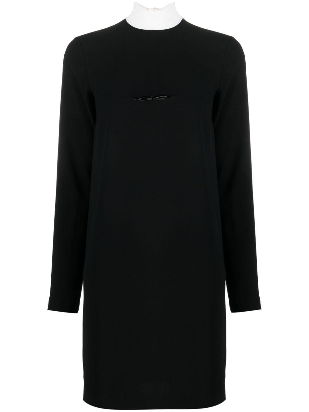 N°21 Scarf-detail Two-tone Minidress In Black  