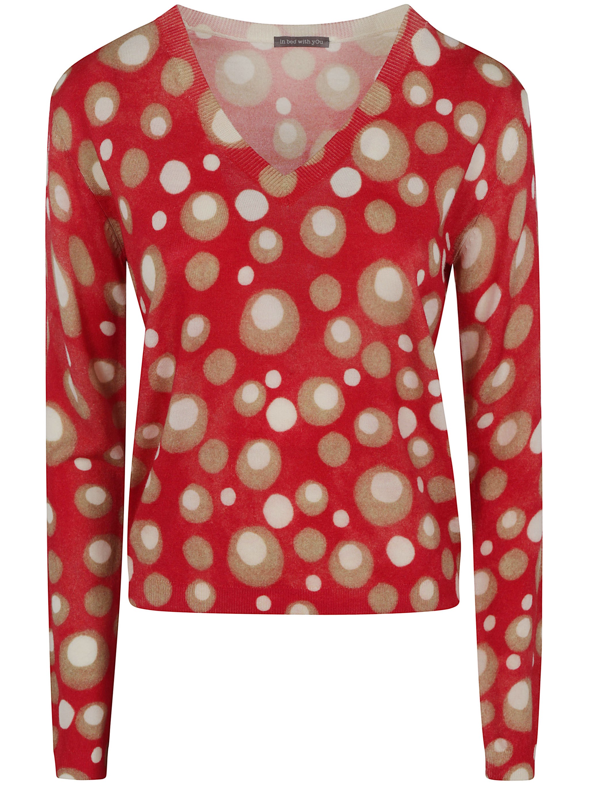 V Neck "Polka Dots Print" Sweater