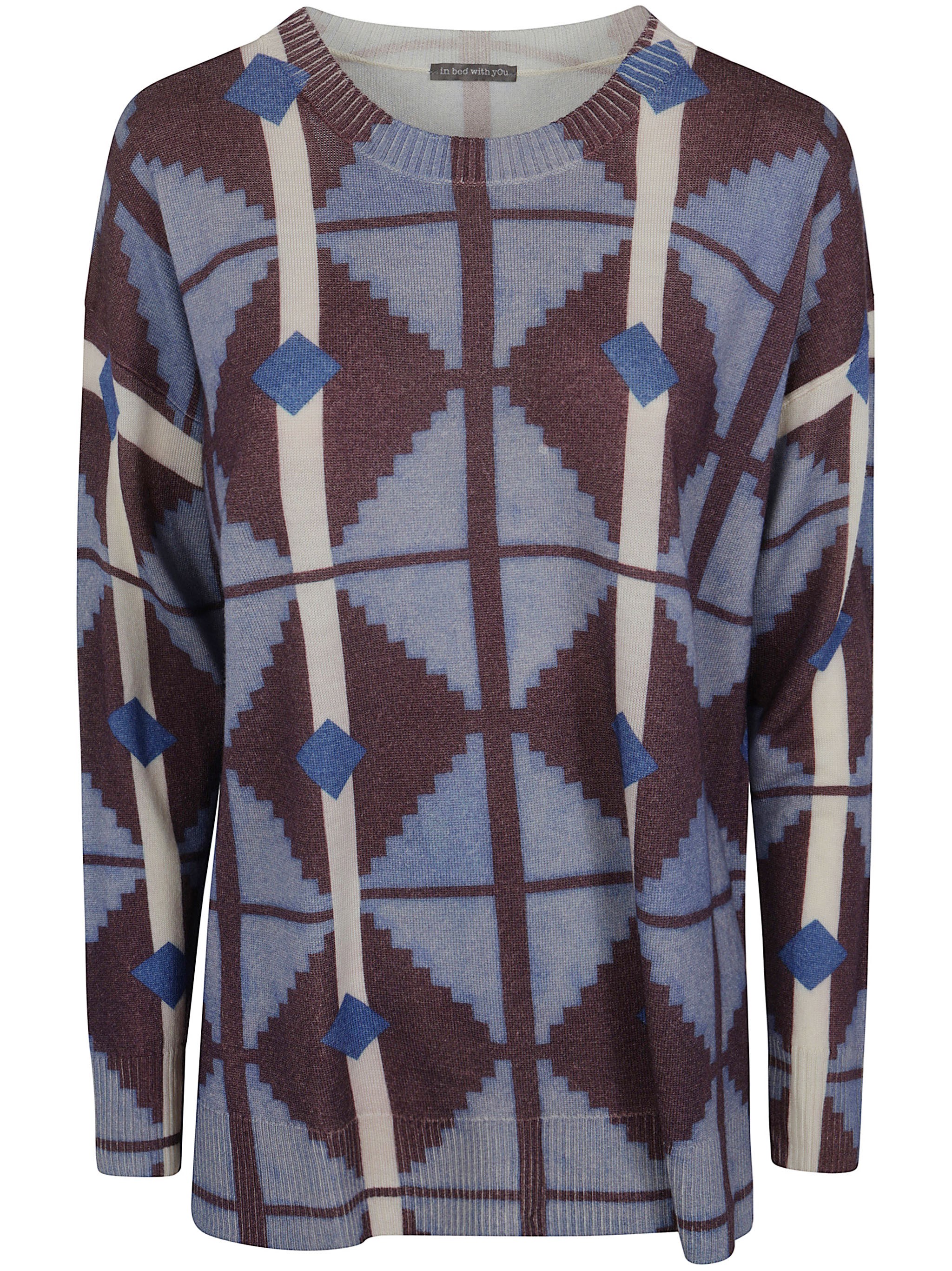 Geometric Print "Zb06 128" Sweater