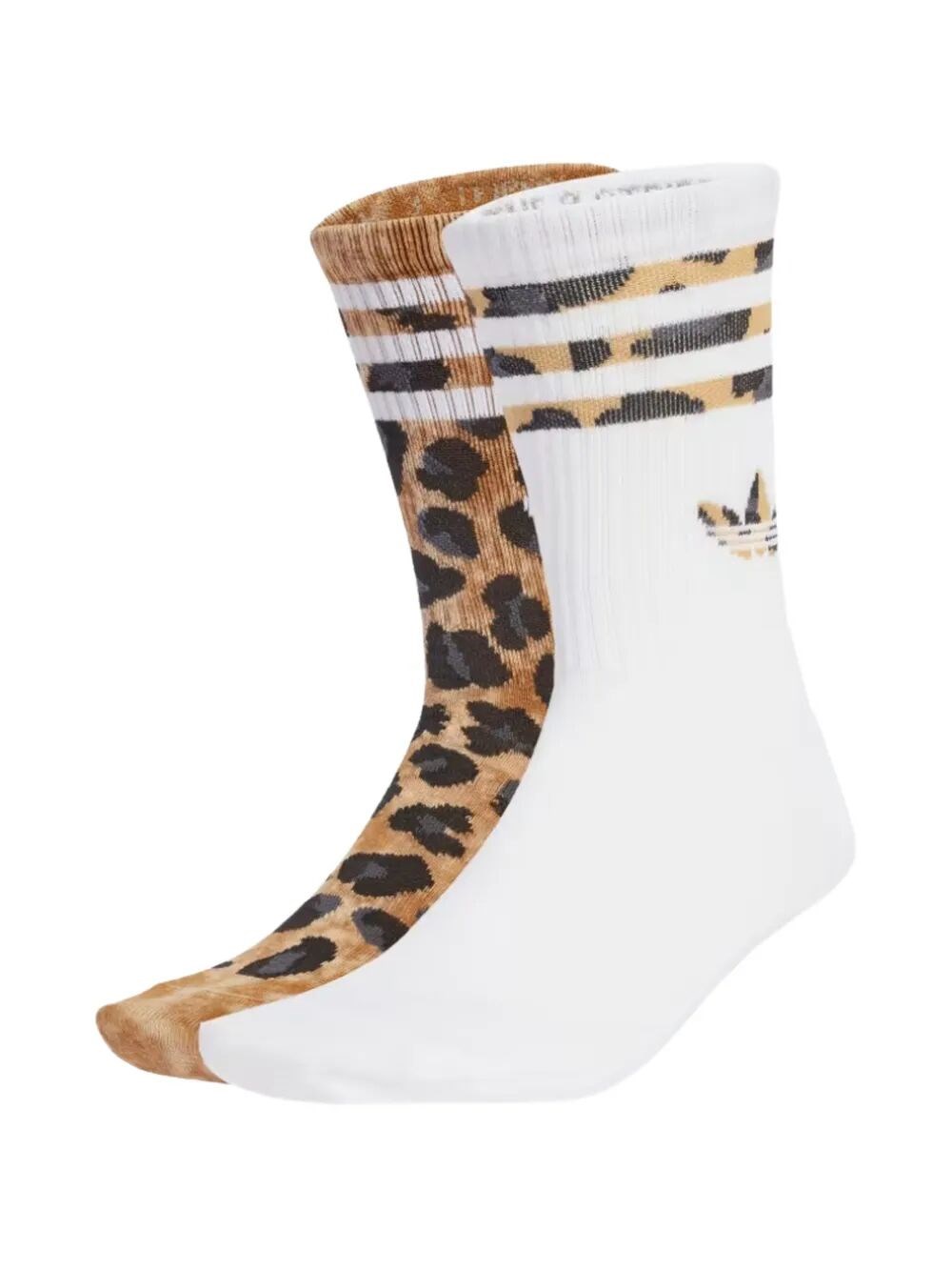 Adidas Originals Socks Leopard Print "leo Crew S 2p" In Multi