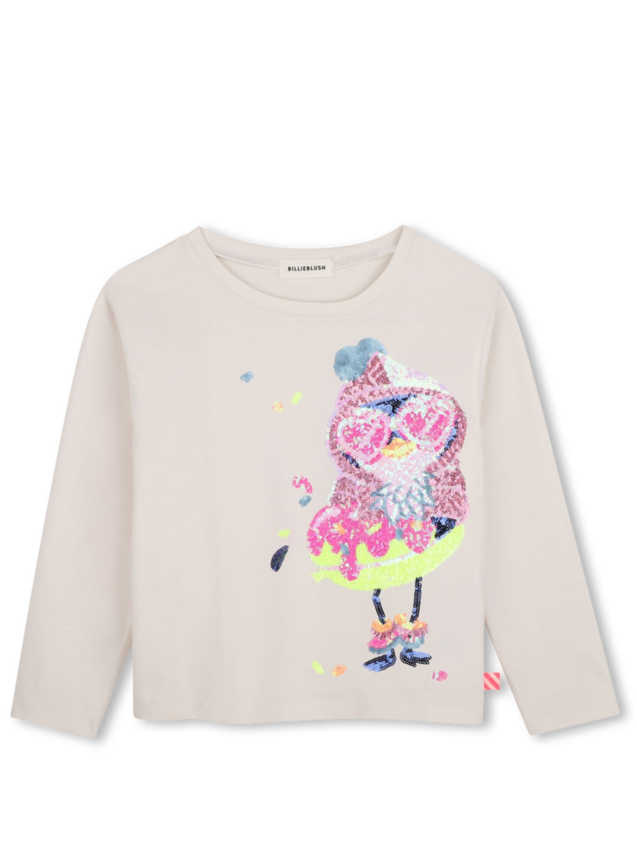 Billieblush T-shirt Long Sleeves "kid Girl Party" In White