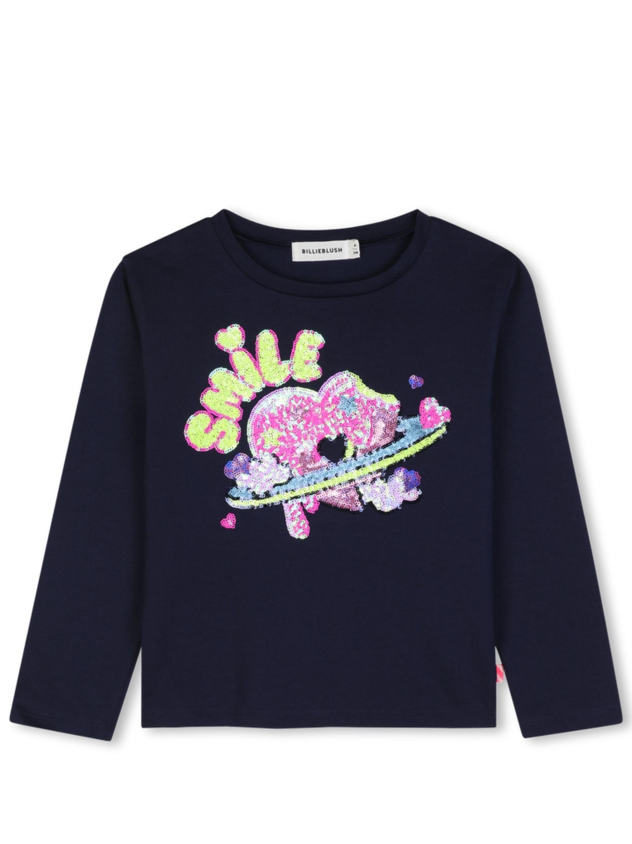 Billieblush T-shirt Long Sleeves "kid Girl Party" In Blue