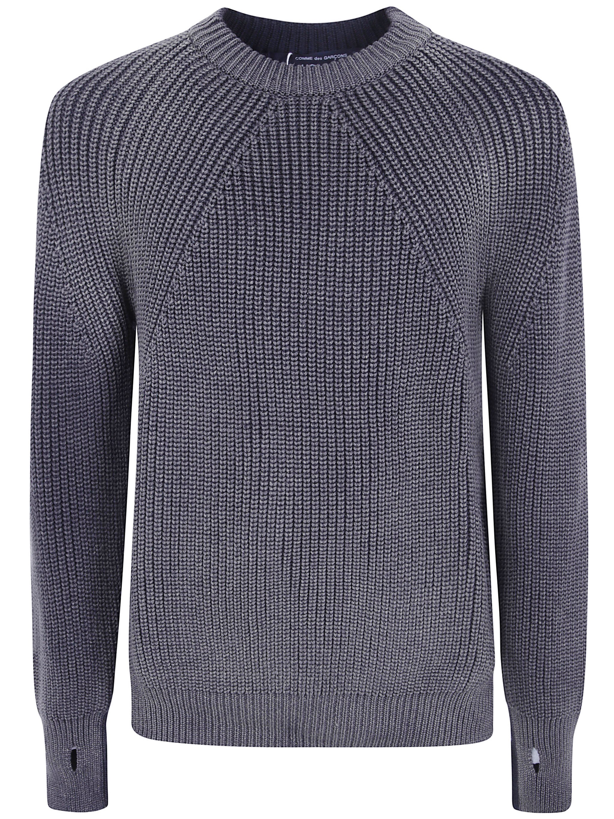 COMME des GARÇONS COMME DES GARCONS HOMME Bicolor Heavy Wool Round Neck Sweater