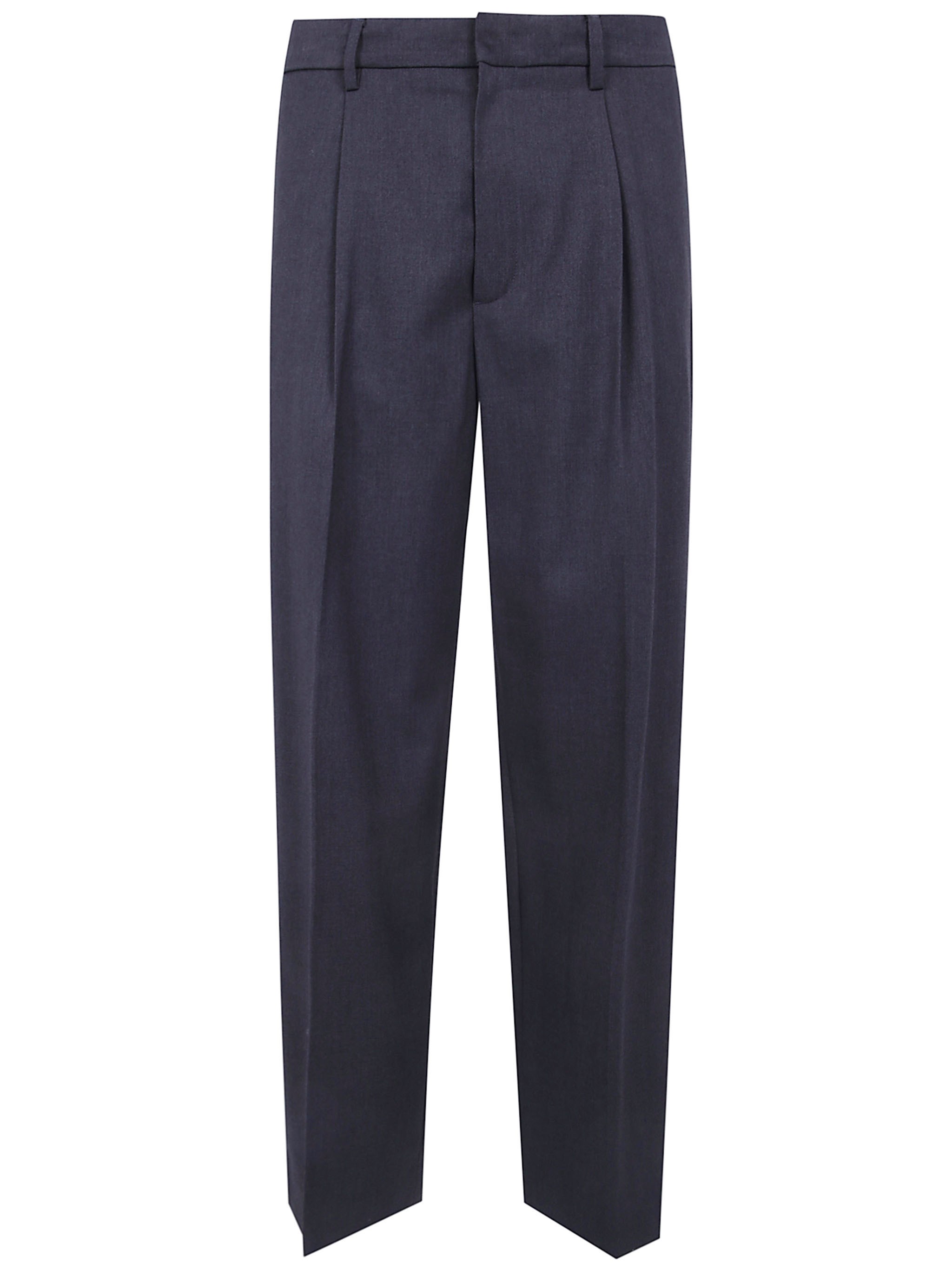 Pleated "Semi-Wide Slacks" Pants