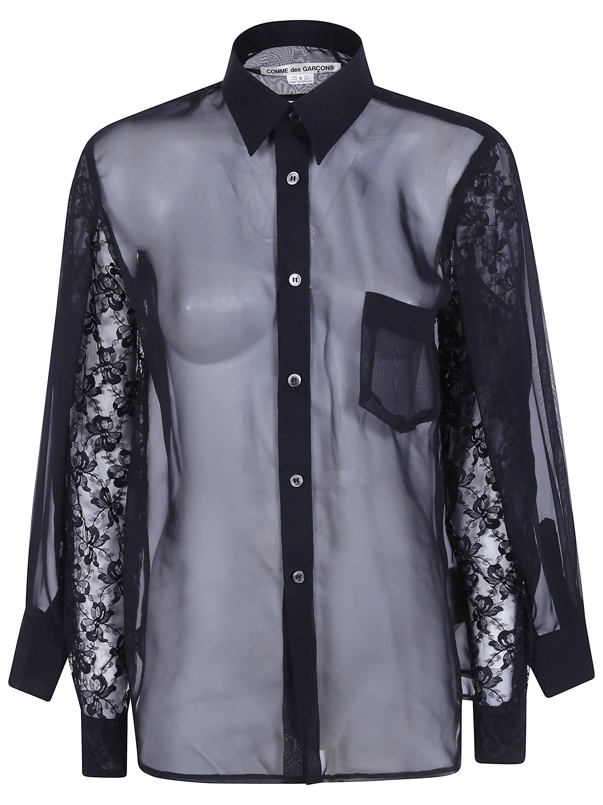 COMME DES GARCONS Shirt Thin Polyester Georgette Thin Shirt
