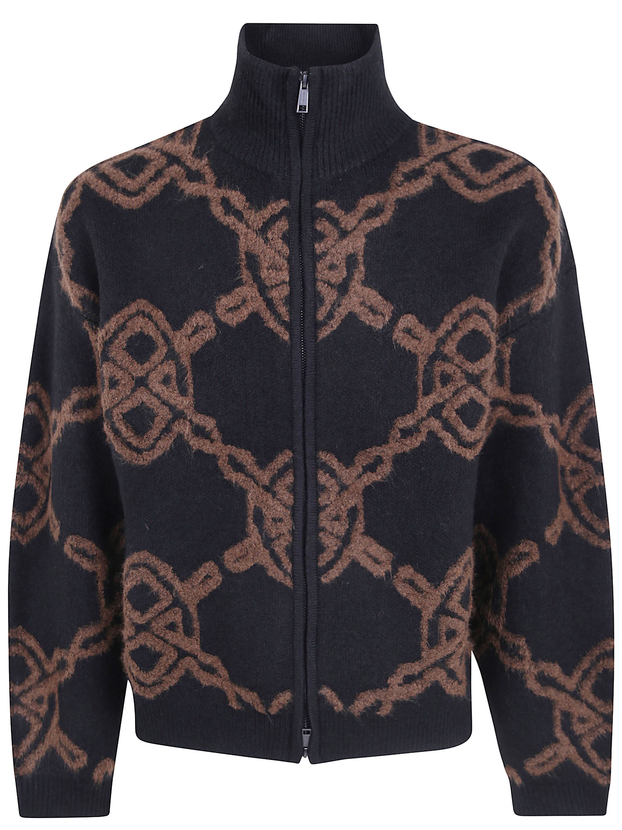Zip-Up "Shield Knit" Sweater