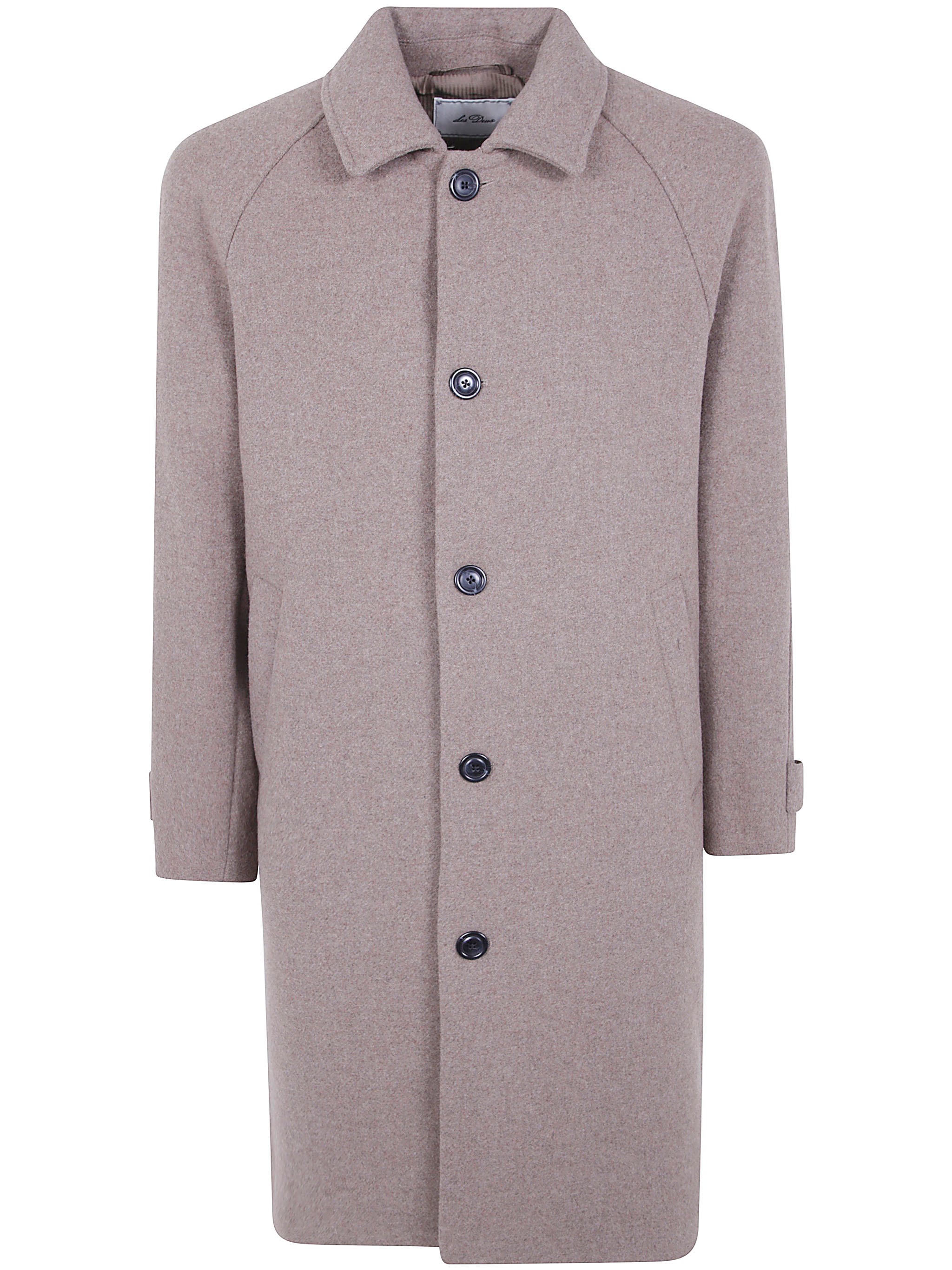 Les Deux Coat Solid Wool Coat In Brown