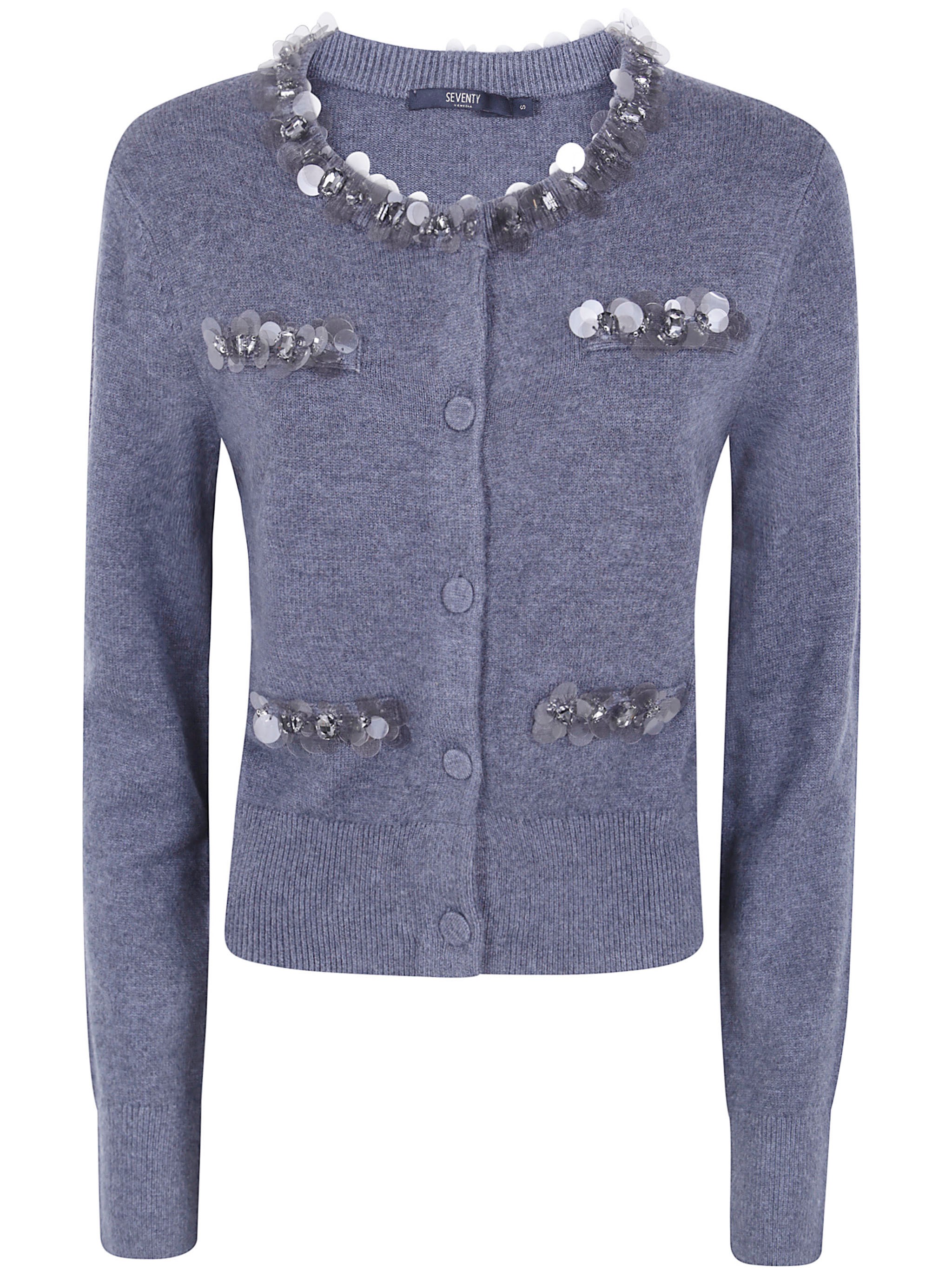 Seventy Cardigan With Appliques In Gray