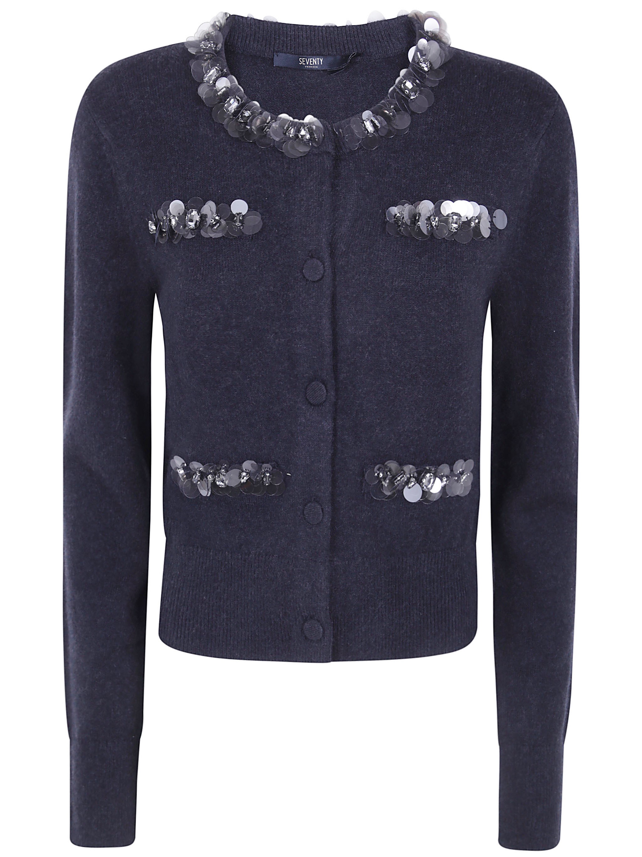 Seventy Cardigan With Appliques In Black