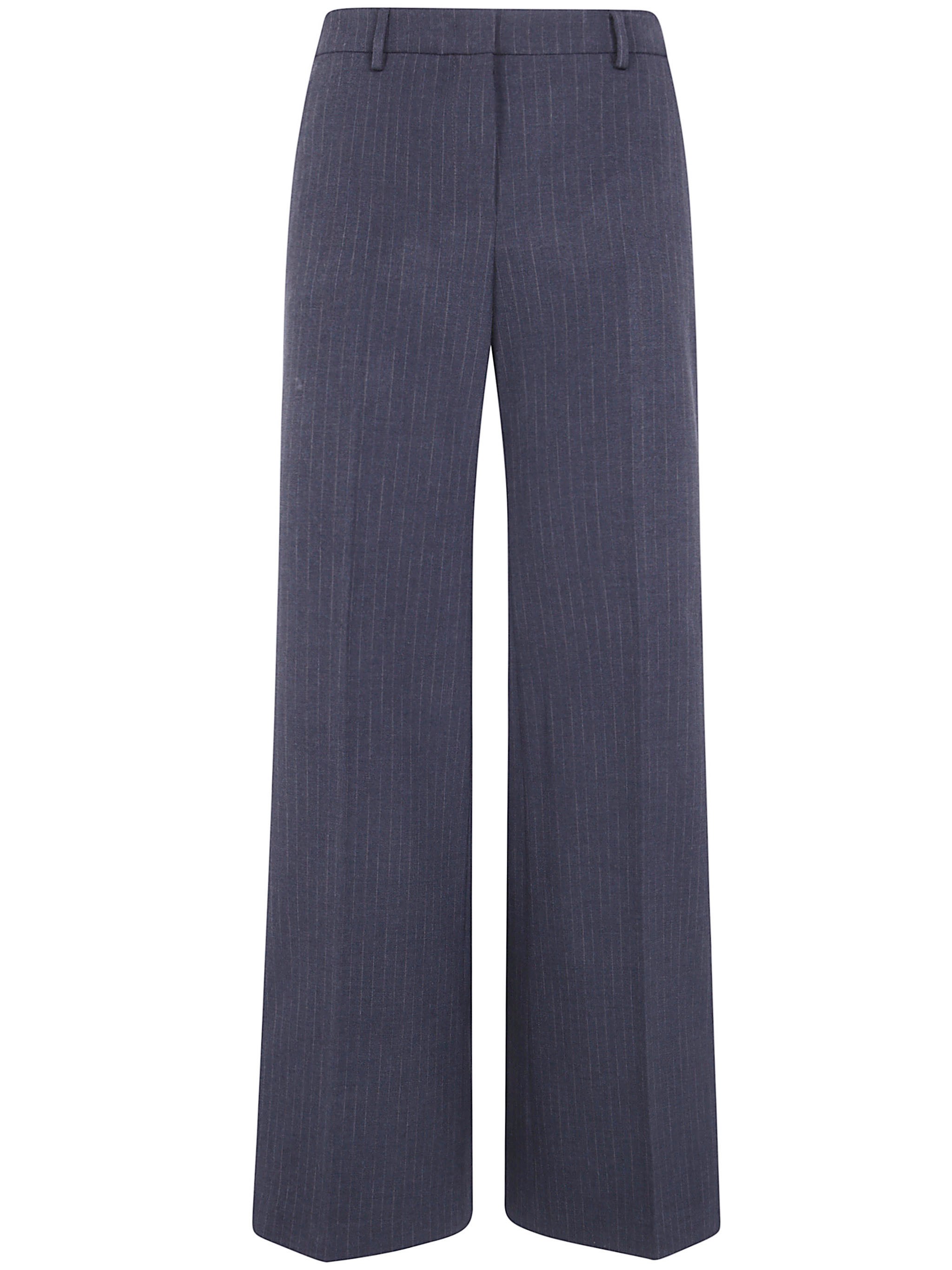 Seventy Trousers Pinstripe Tailored Trousers In Blue