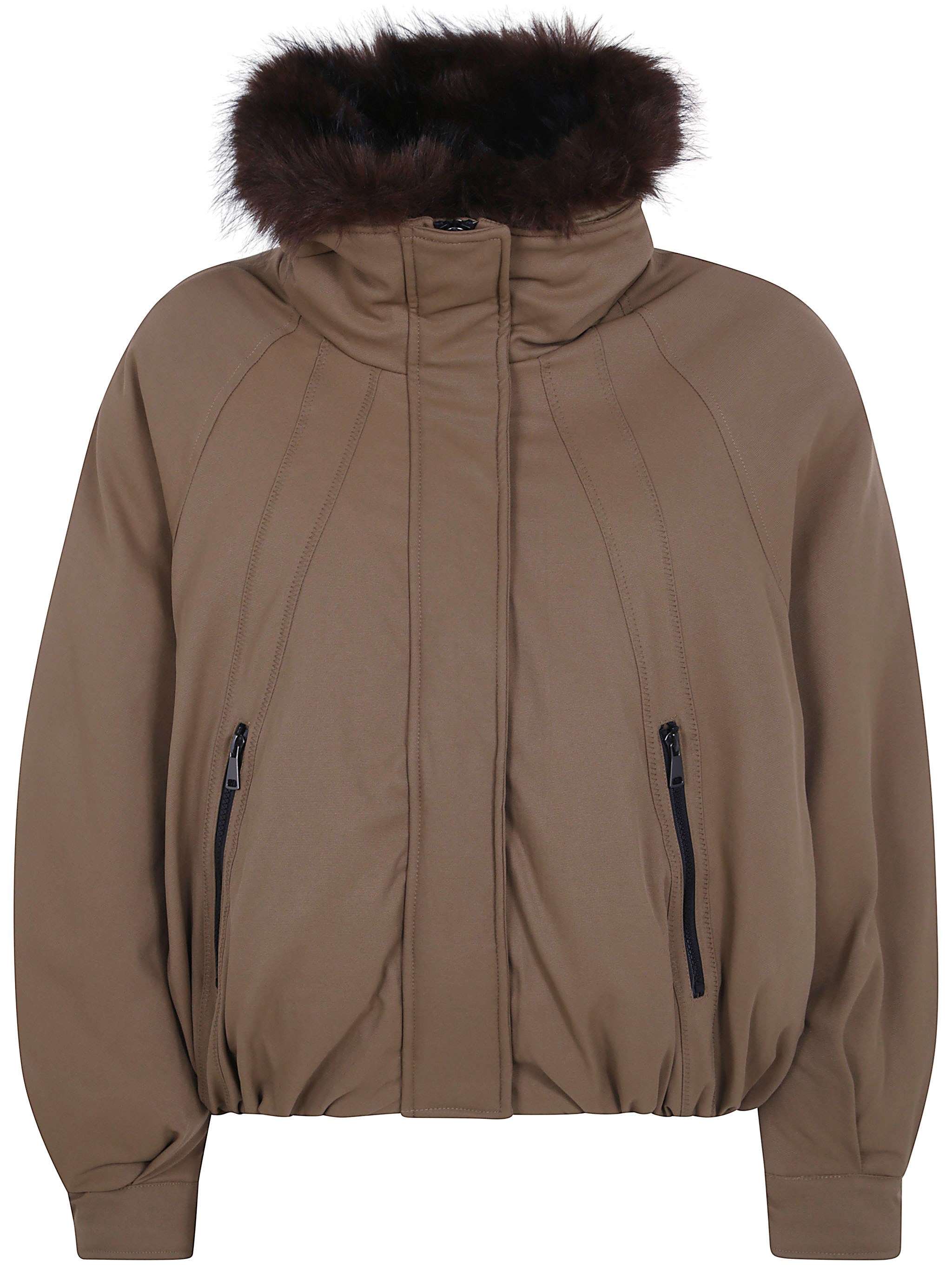 Giovanni Paris Parka With Faux Fur Collar Belina Taupe In Brown