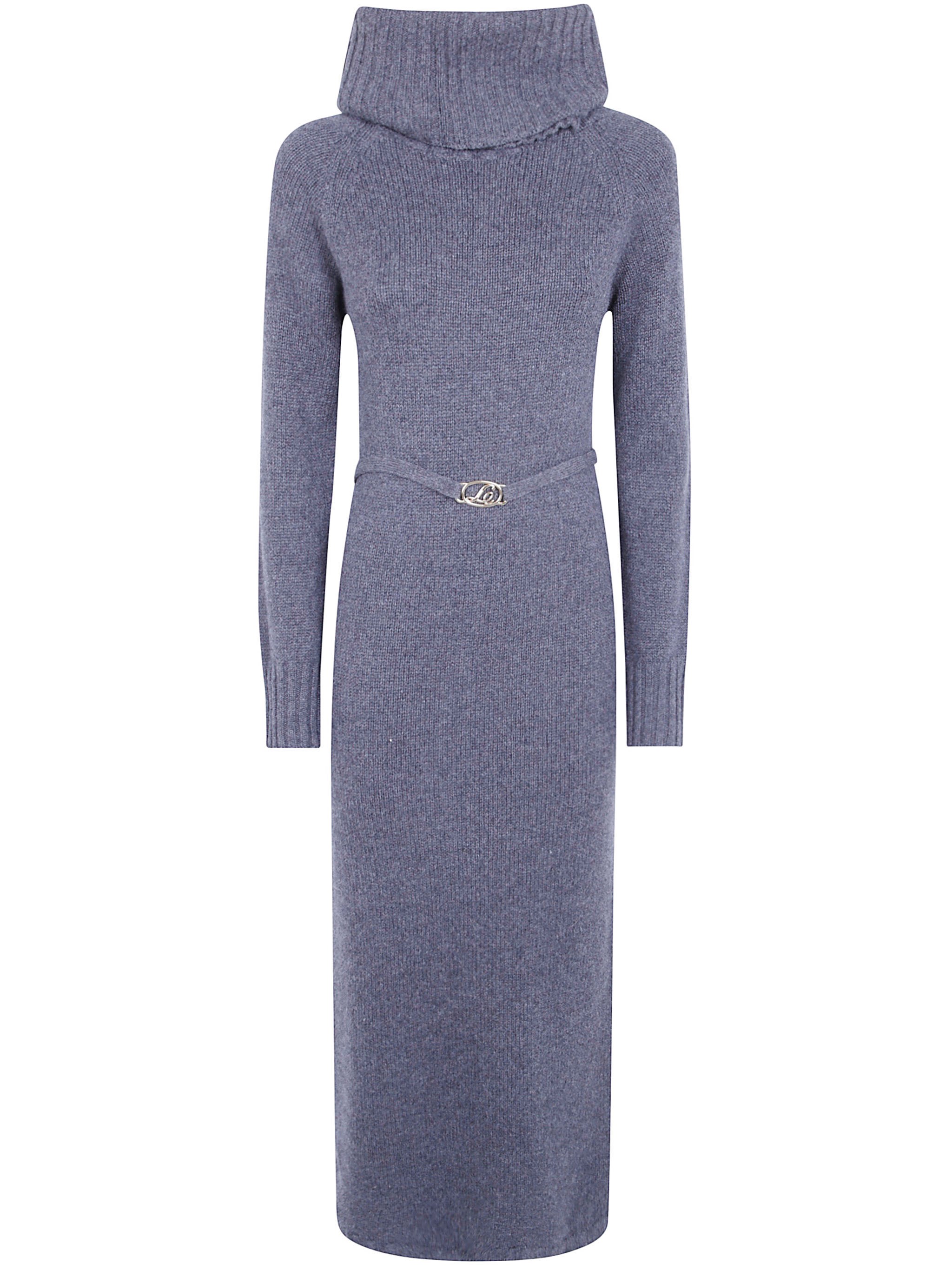 TWINSET Long Sleeve Turtleneck Dress