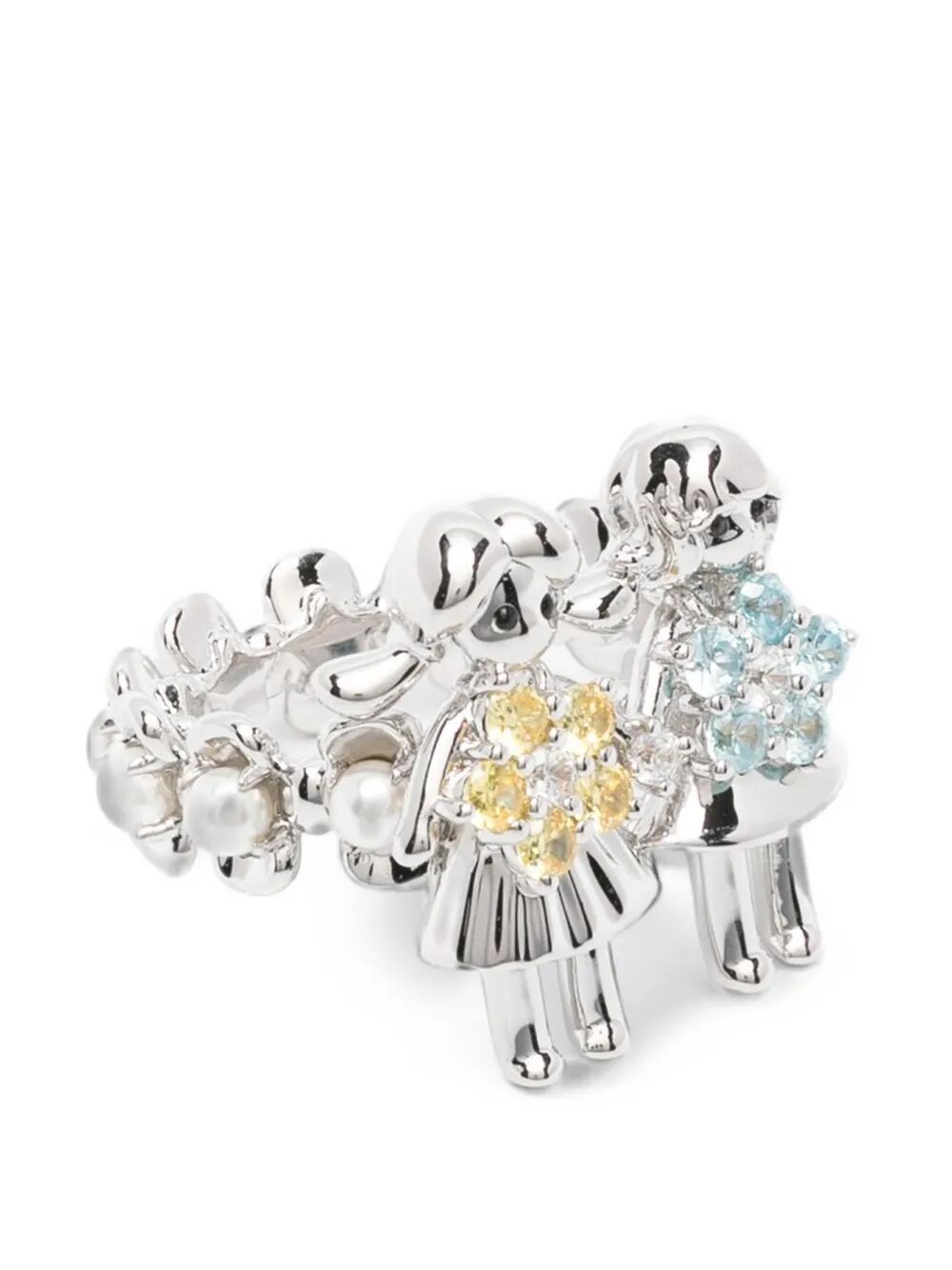 Yvmin Ring "mini Twins Girl" In Metallic